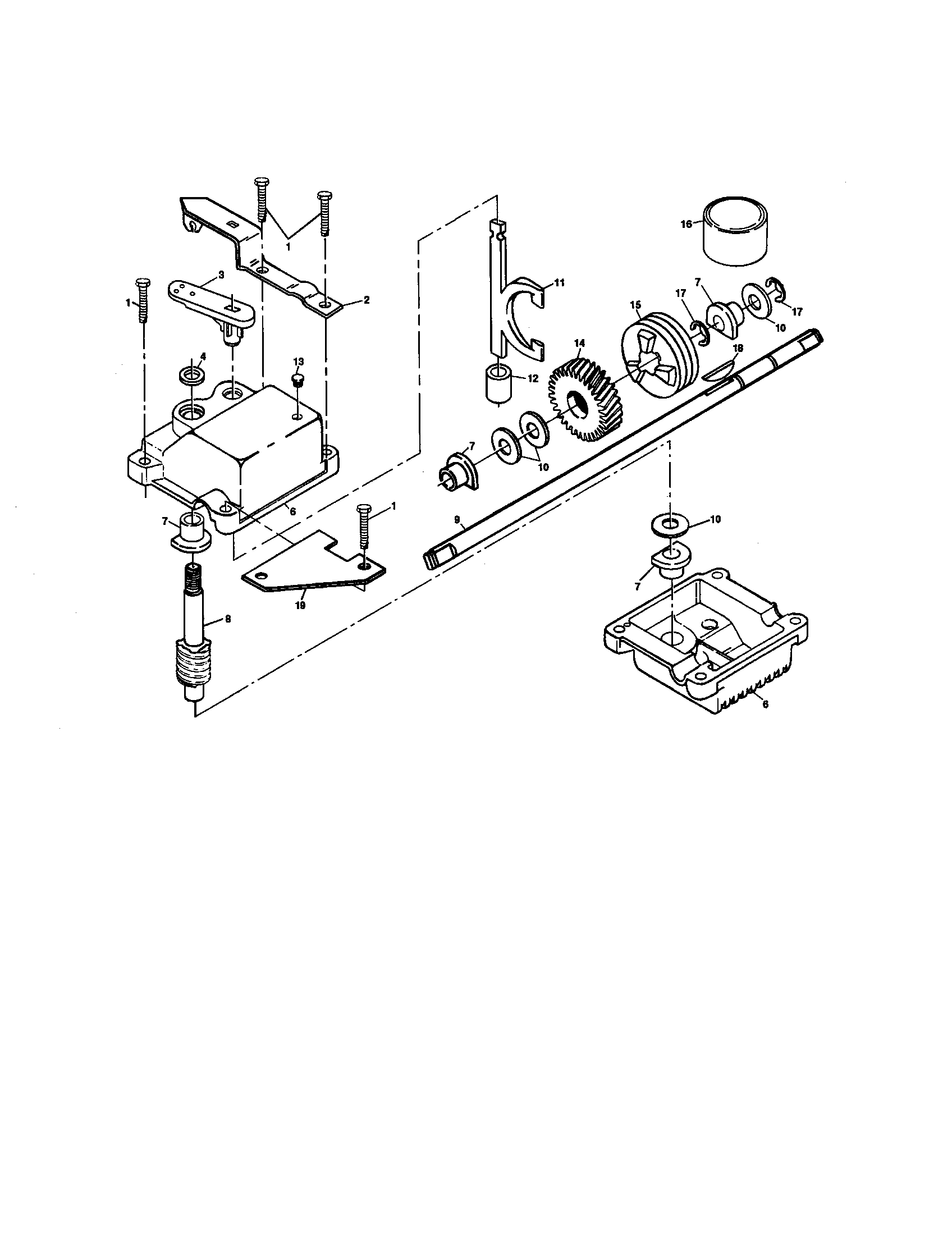 Poulan PR6Y22CHB gear case diagram