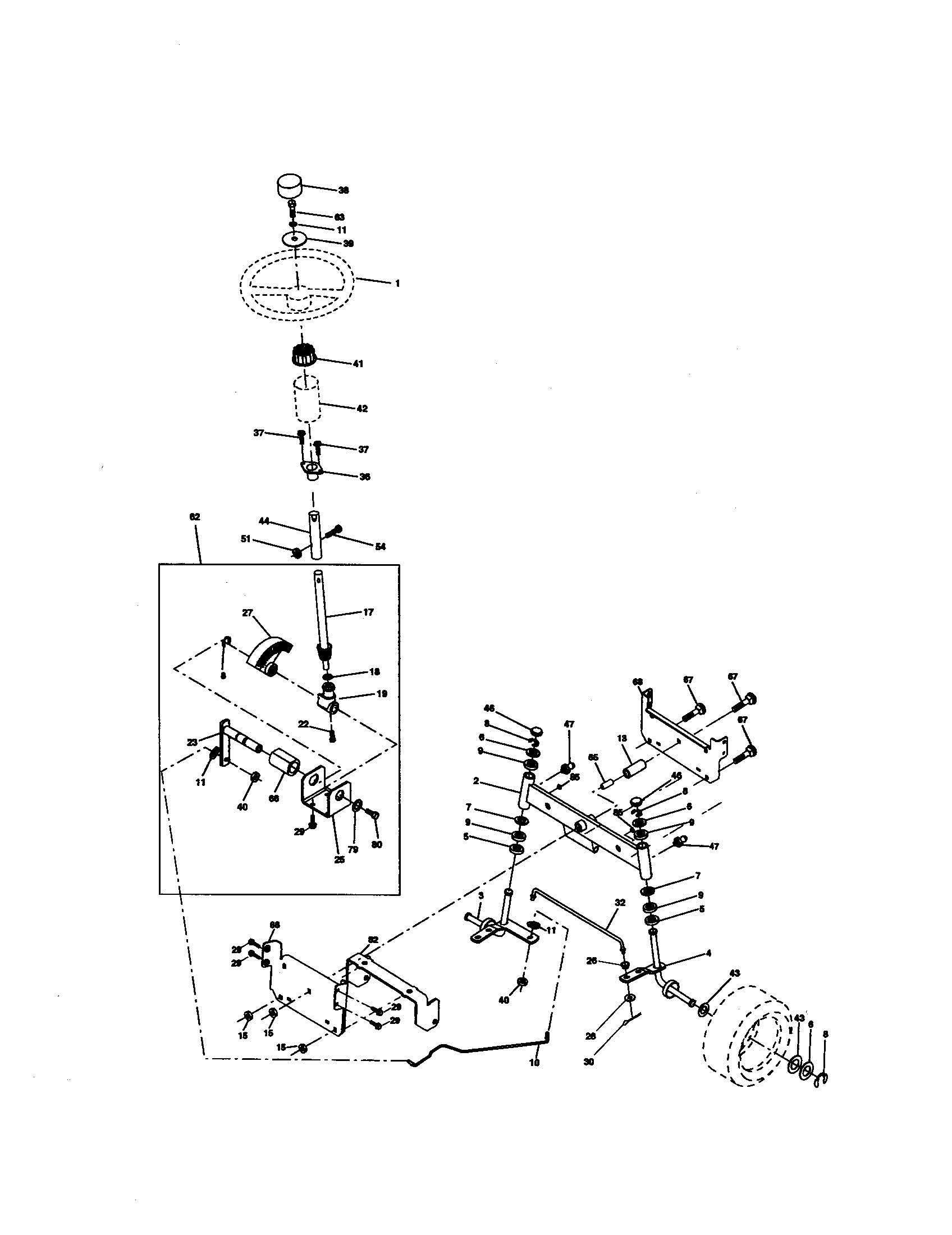 Craftsman 917271053 steering assembly diagram