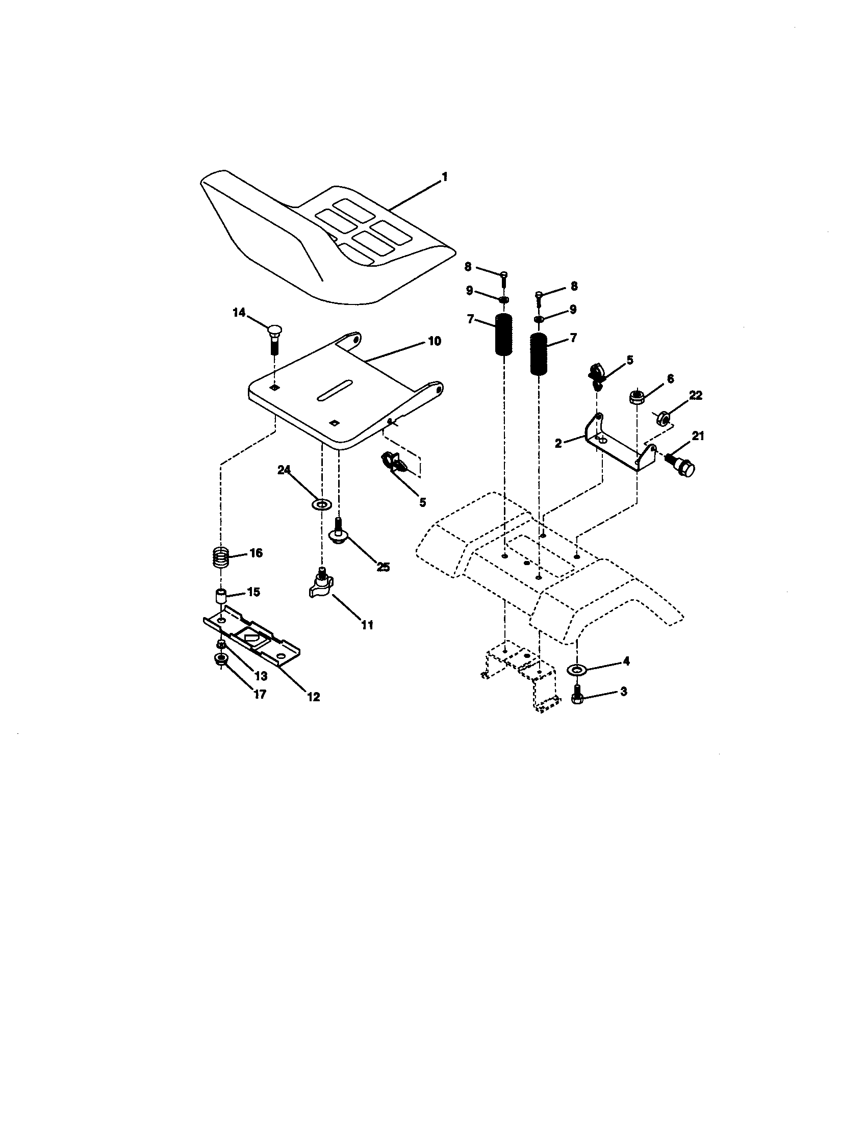 Craftsman 917271133 seat assembly diagram