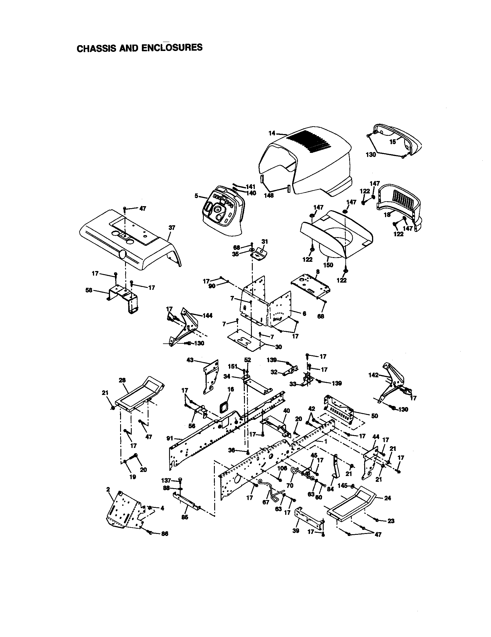 Craftsman 917272953 chassis and enclosures diagram