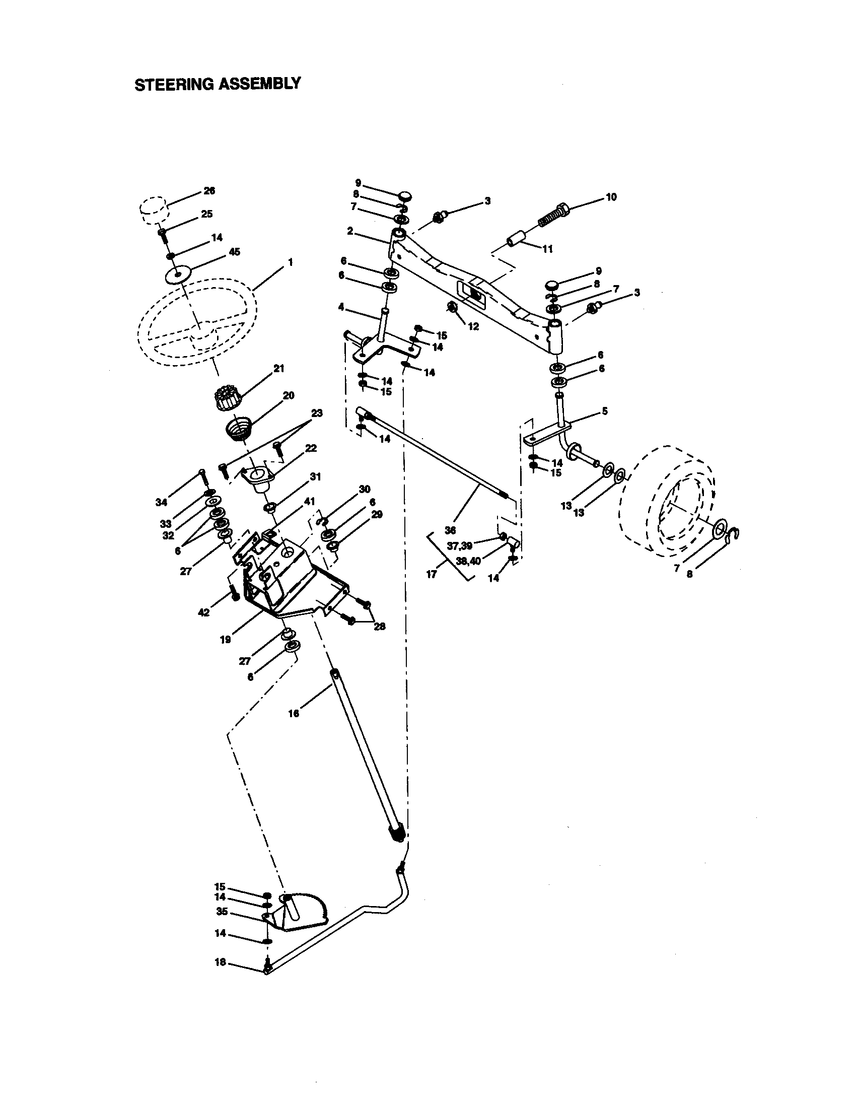 Craftsman 917272953 steering assembly diagram