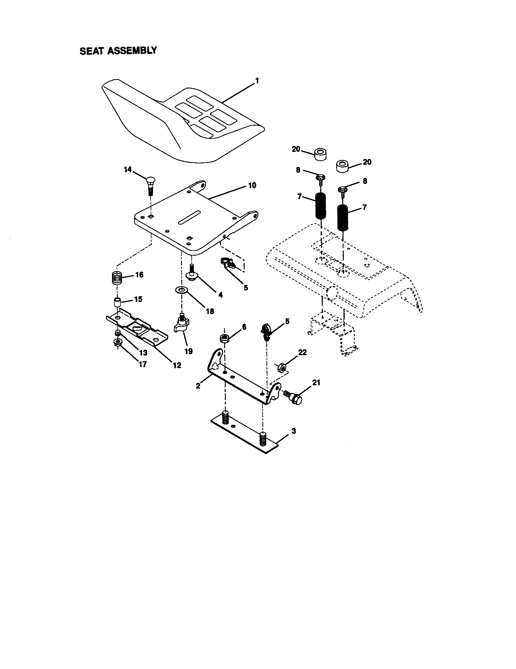 Craftsman 917272953 seat assembly diagram