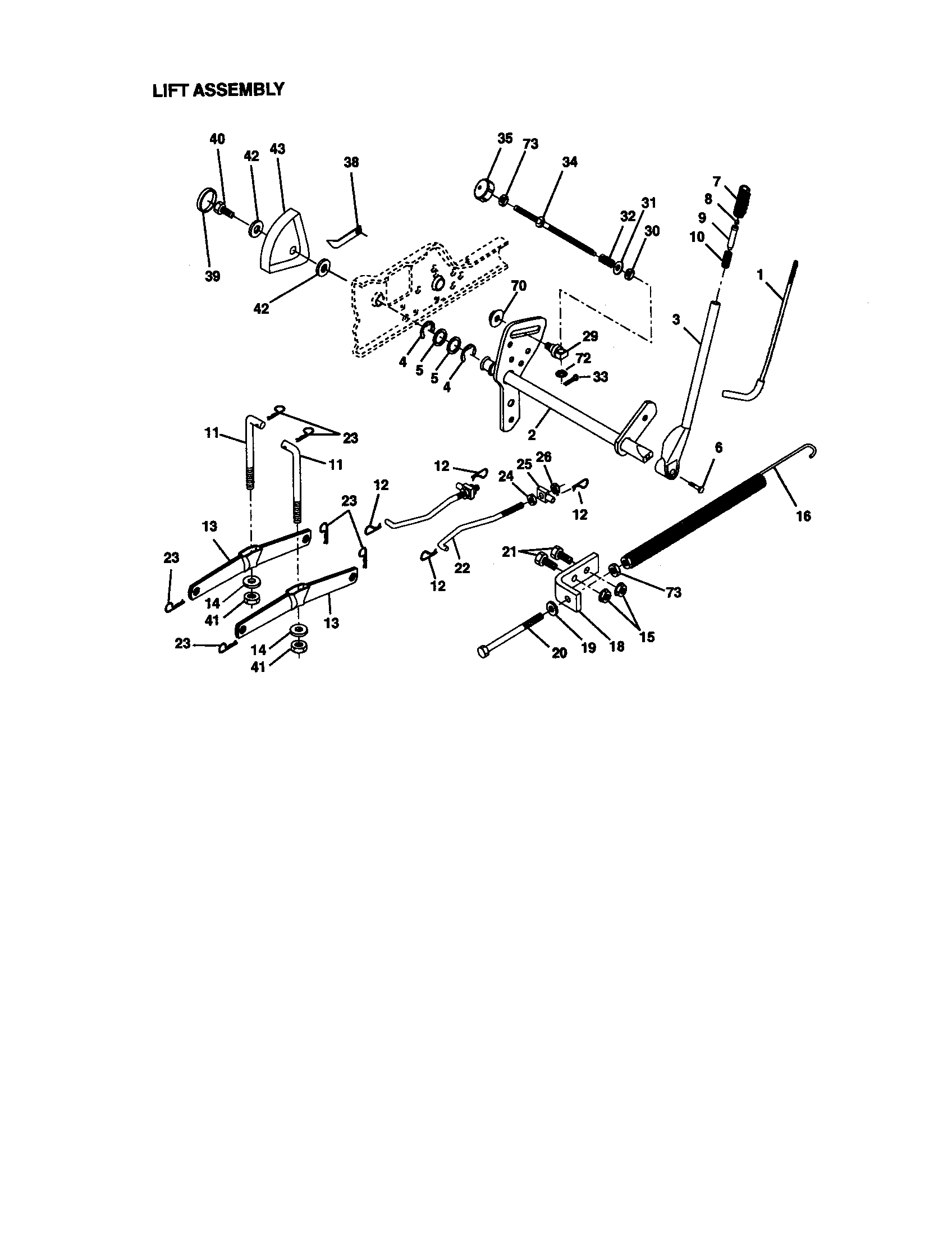 Craftsman 917272953 lift assembly diagram