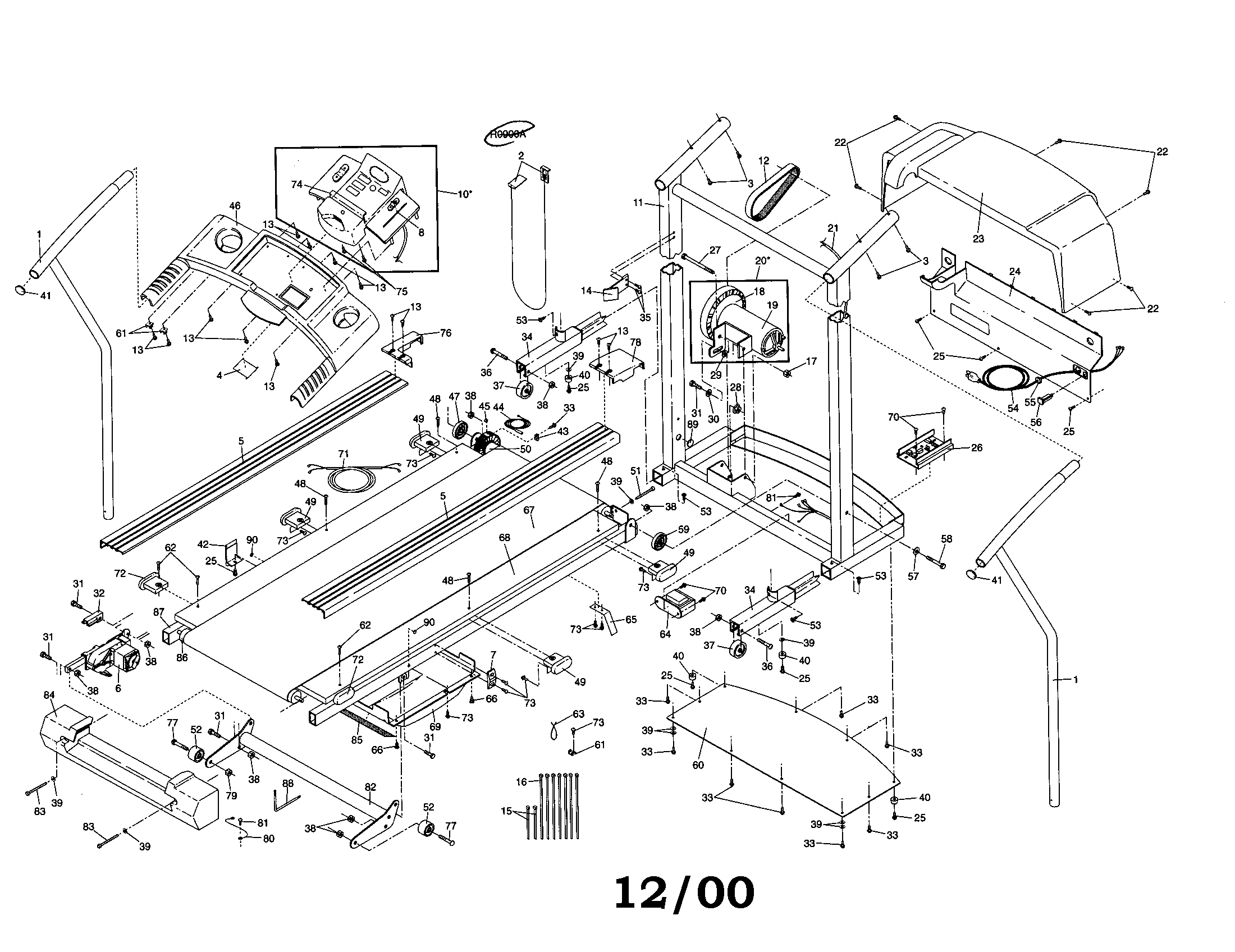 Proform PFTL49393 treadmill diagram