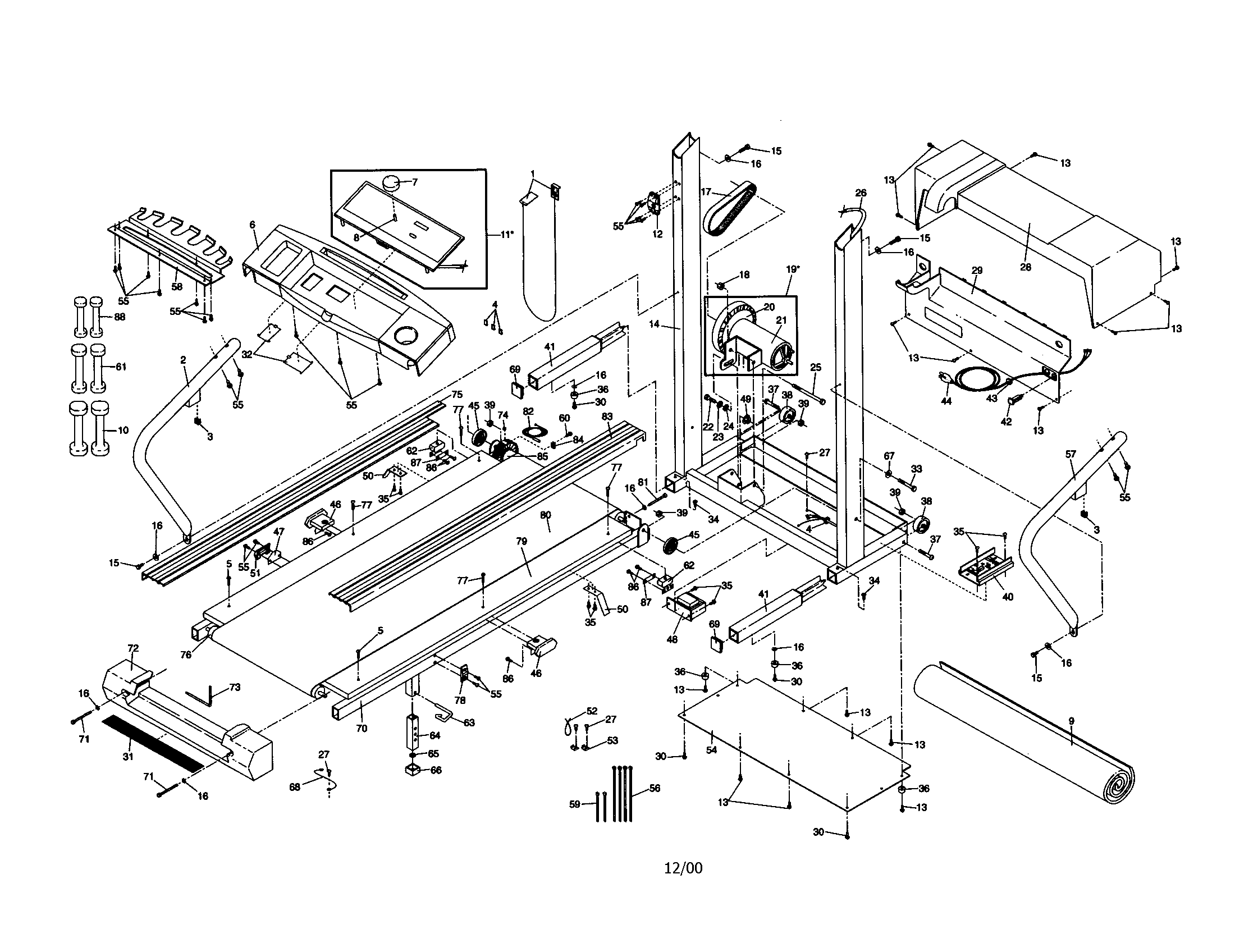Weslo WLTL34300 frame diagram