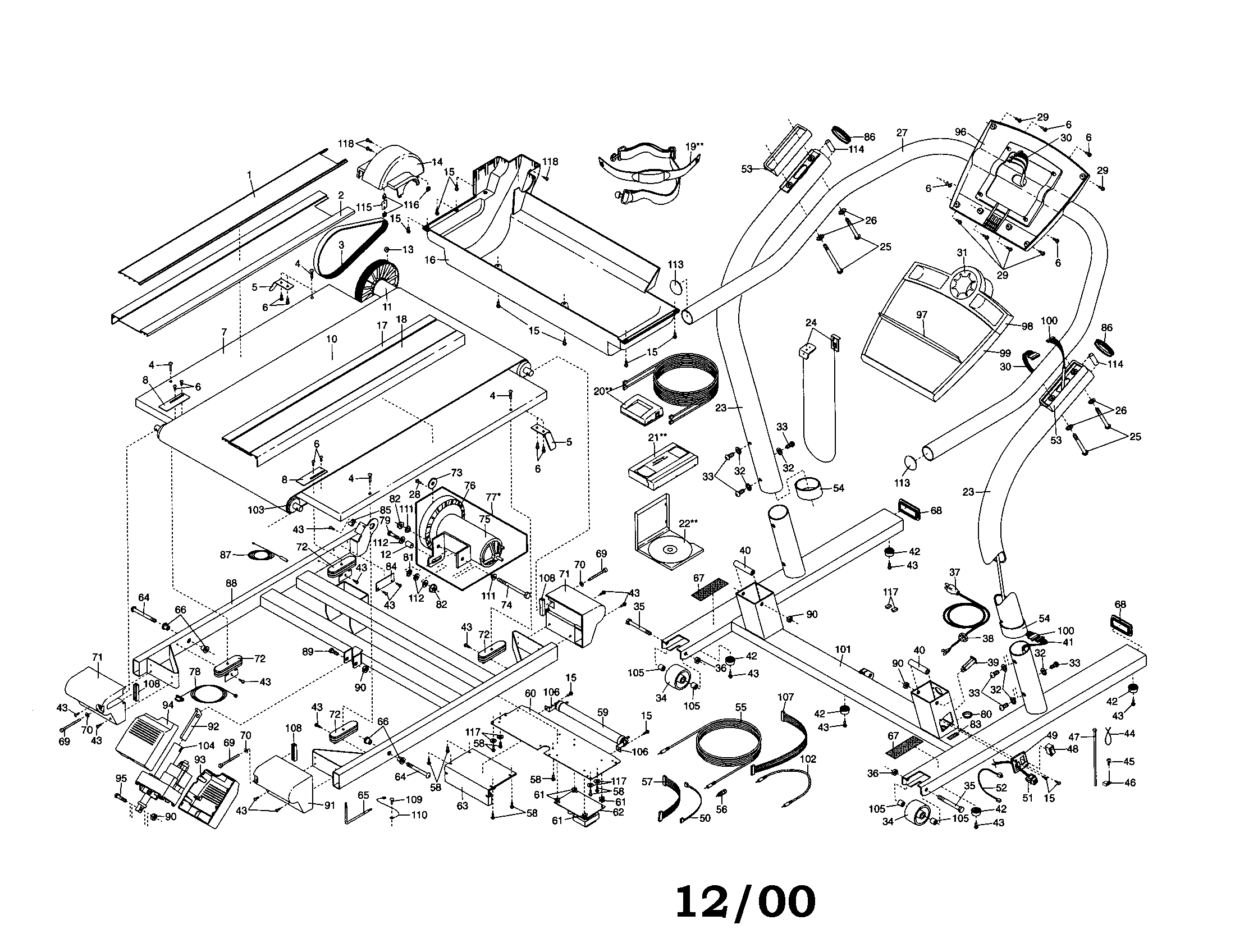 NordicTrack NTHK99901 frame diagram
