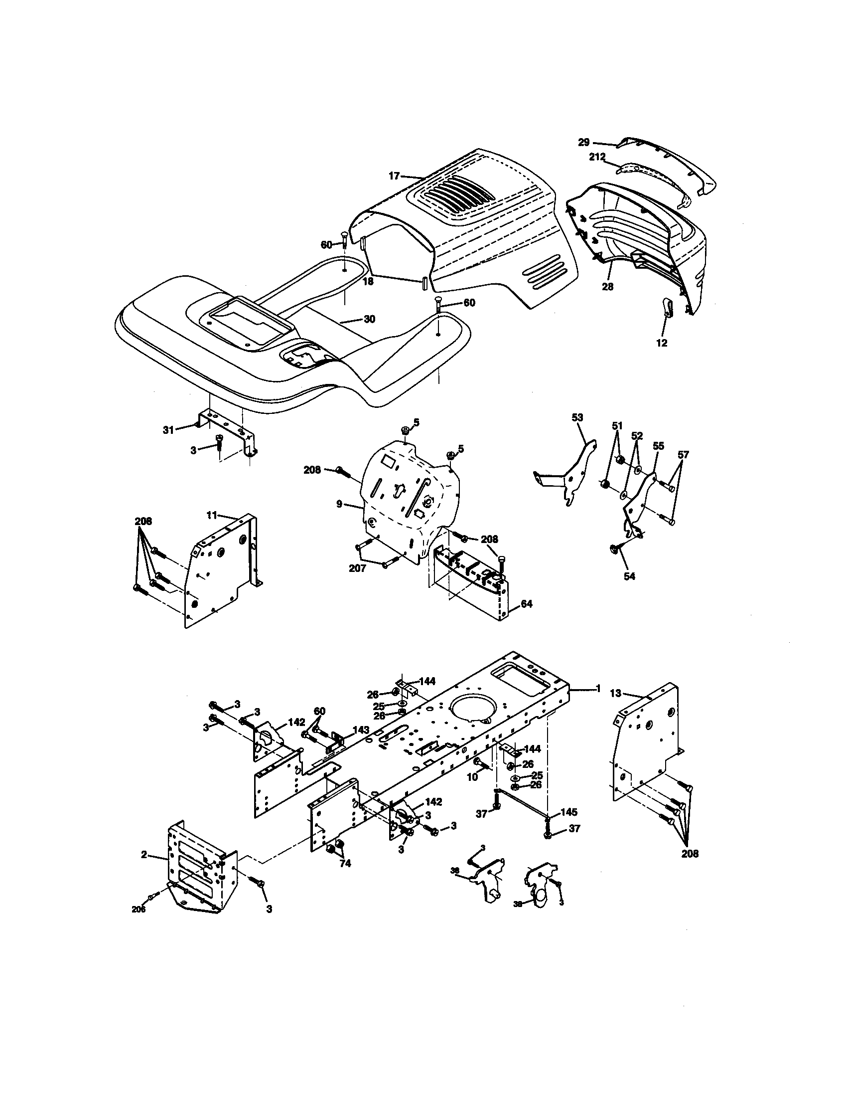 Craftsman 917271740 chassis and enclosures diagram