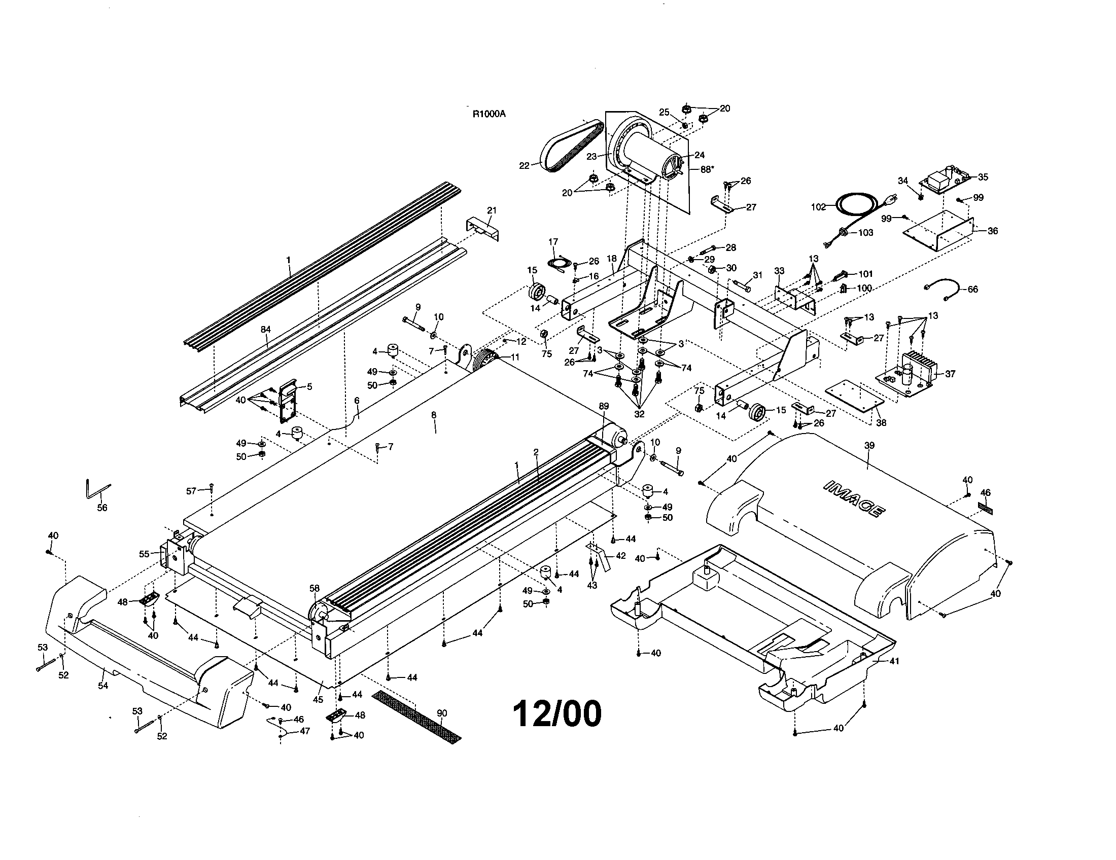 Image IMTL13992 walking and motor belts diagram