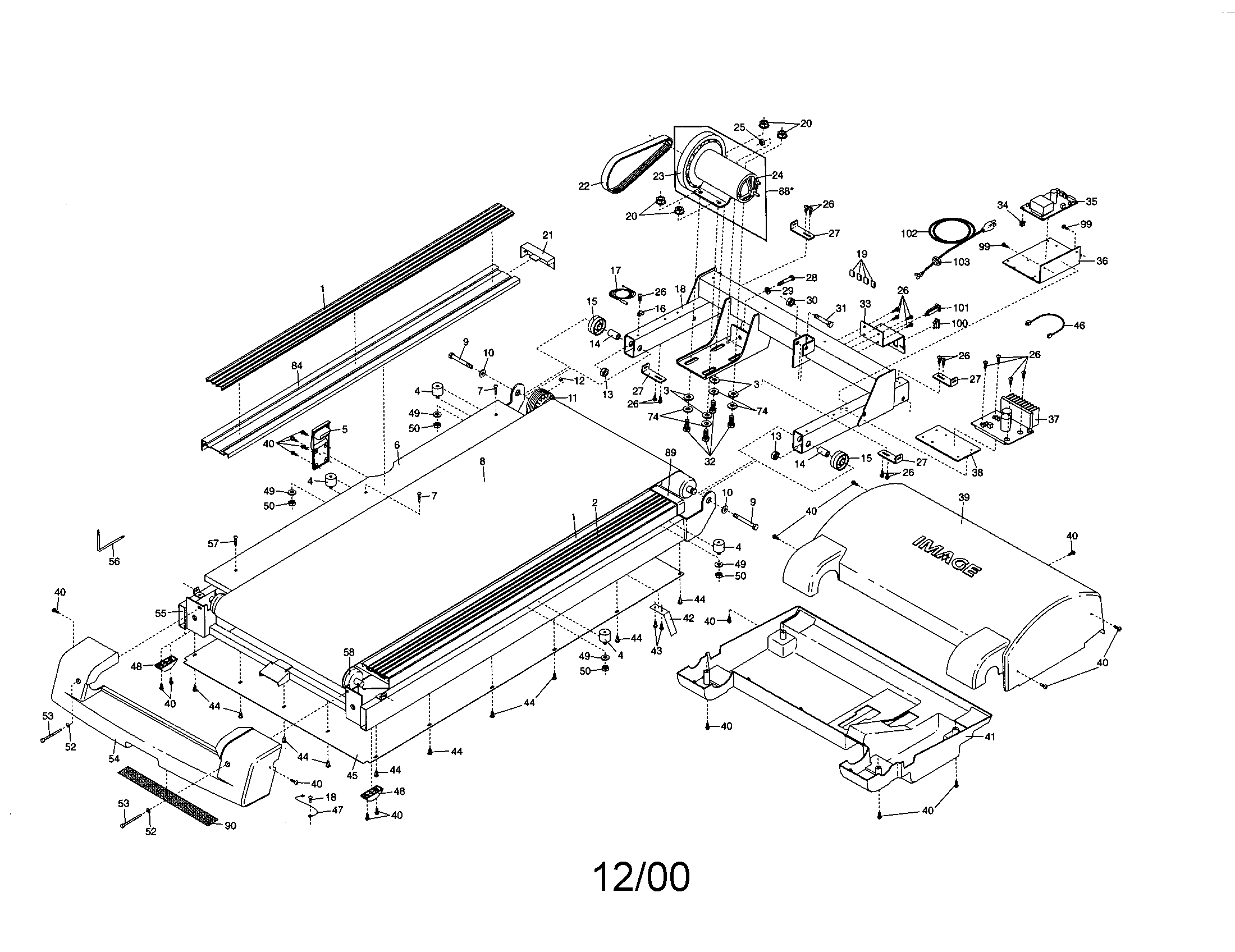 Image IMTL11993 walking and motor belts diagram
