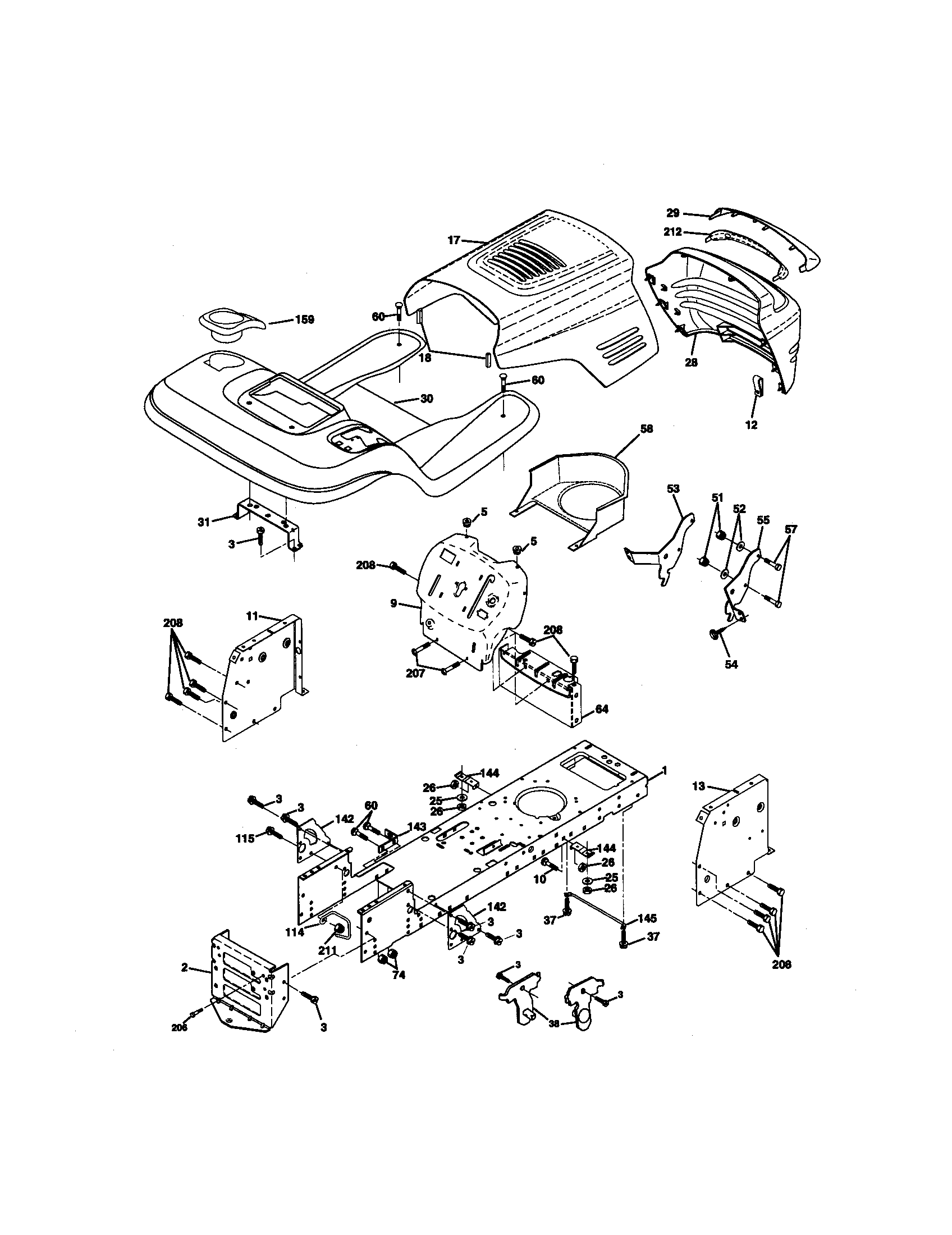 Craftsman 917272050 chassis and enclosures diagram
