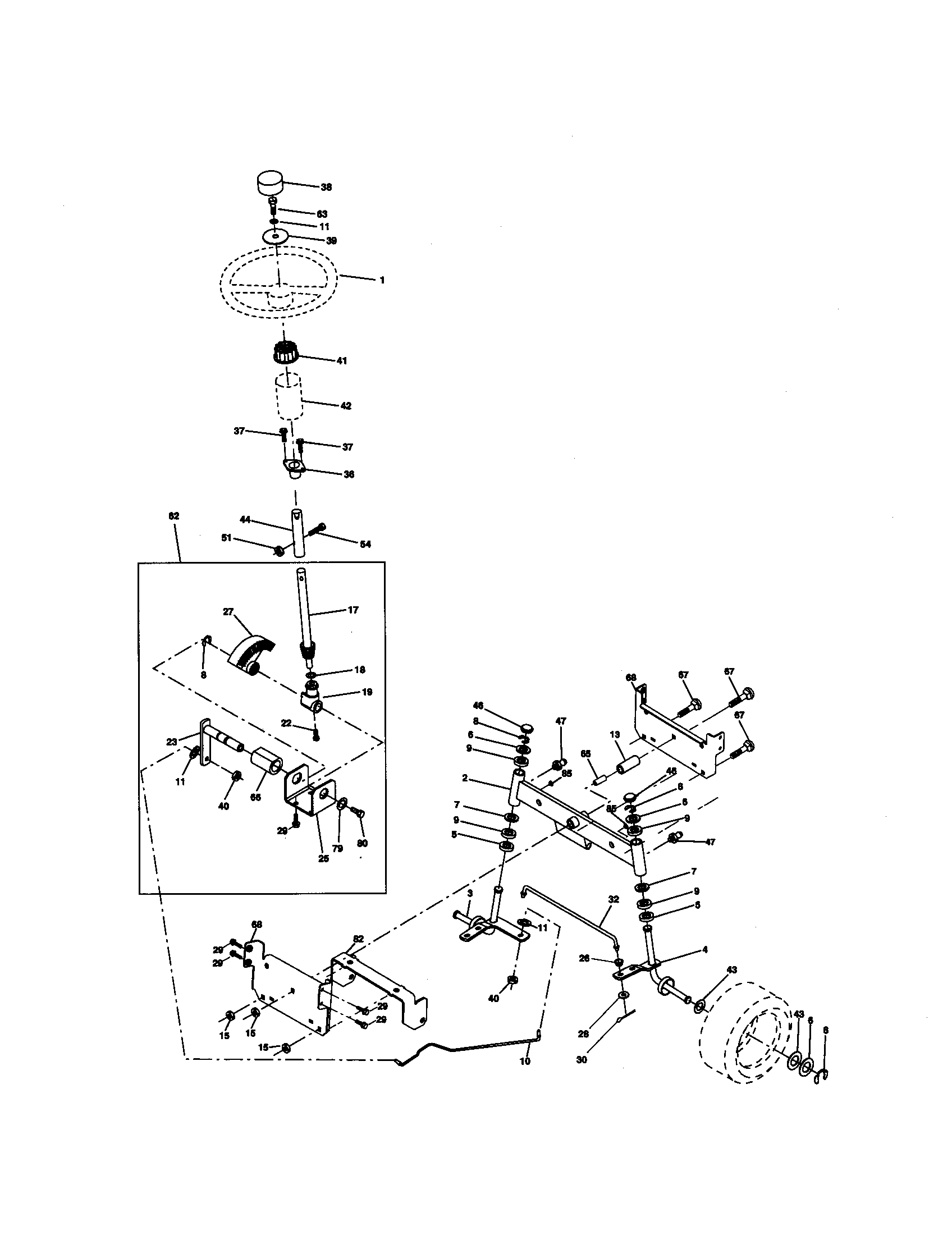 Craftsman 917272050 steering assembly diagram