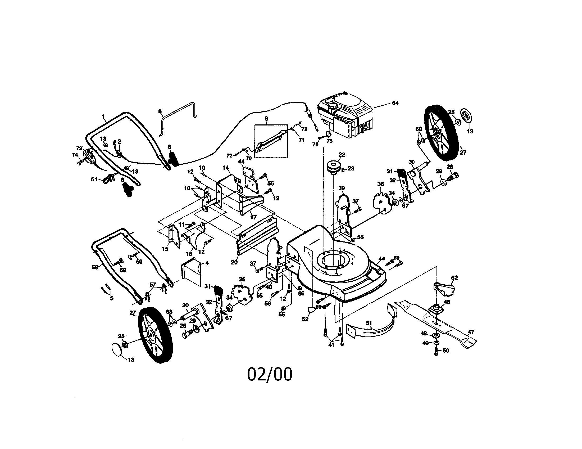 Craftsman 917377150 rotary lawn mower diagram
