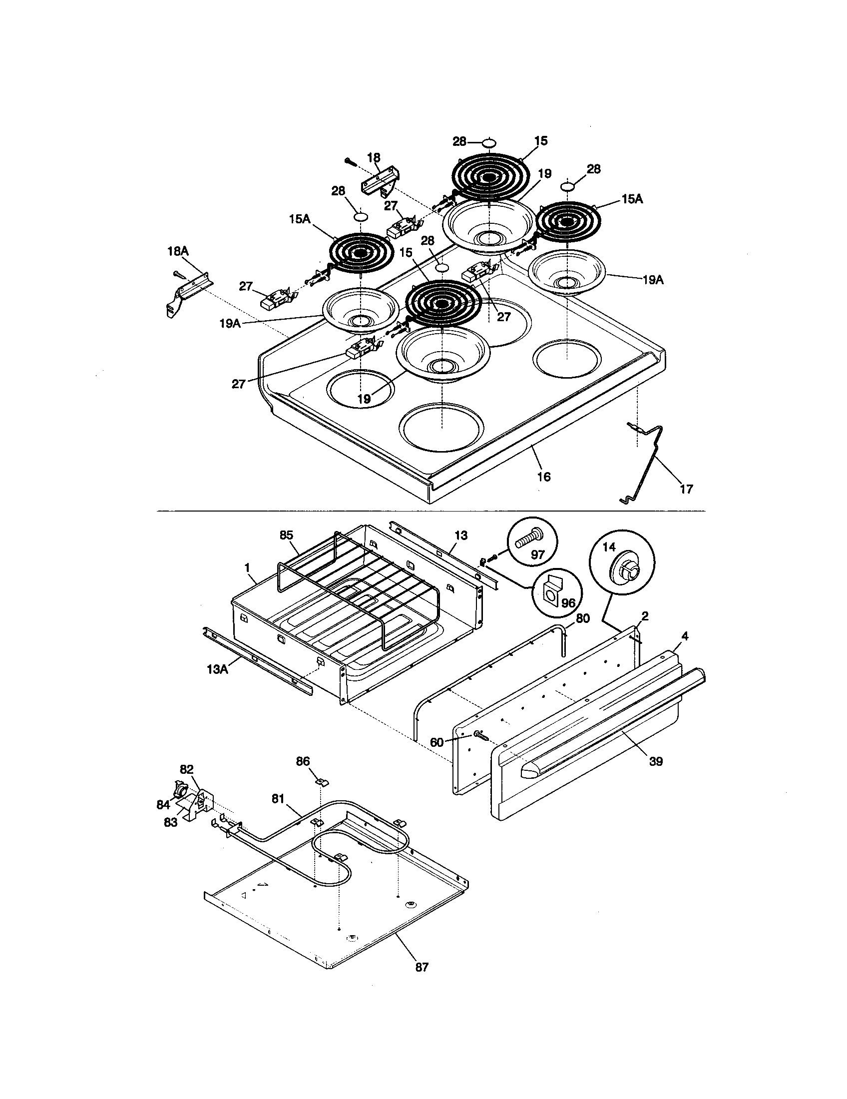 Kenmore 79093767000 top/drawer diagram