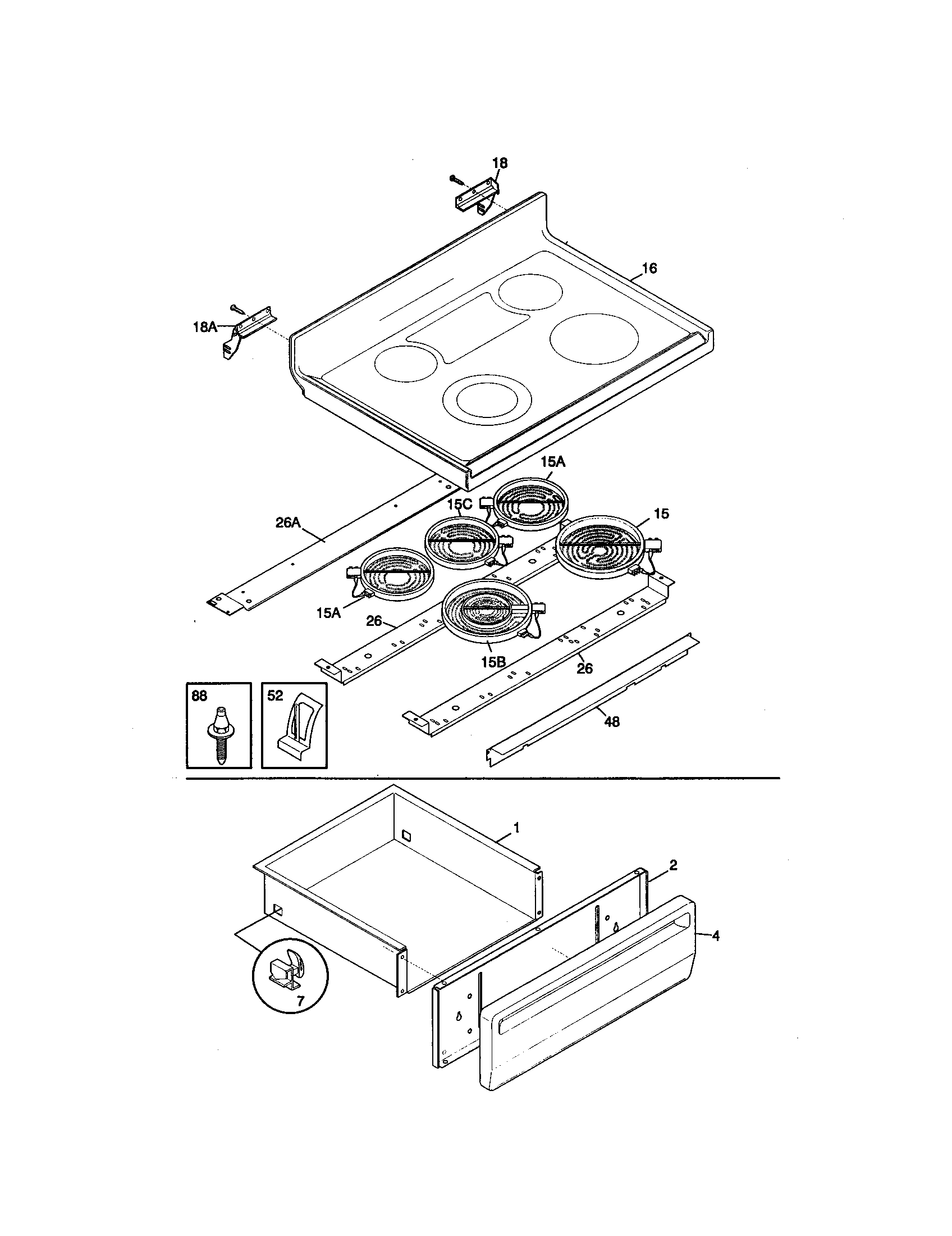 Kenmore 79095658000 top/drawer diagram