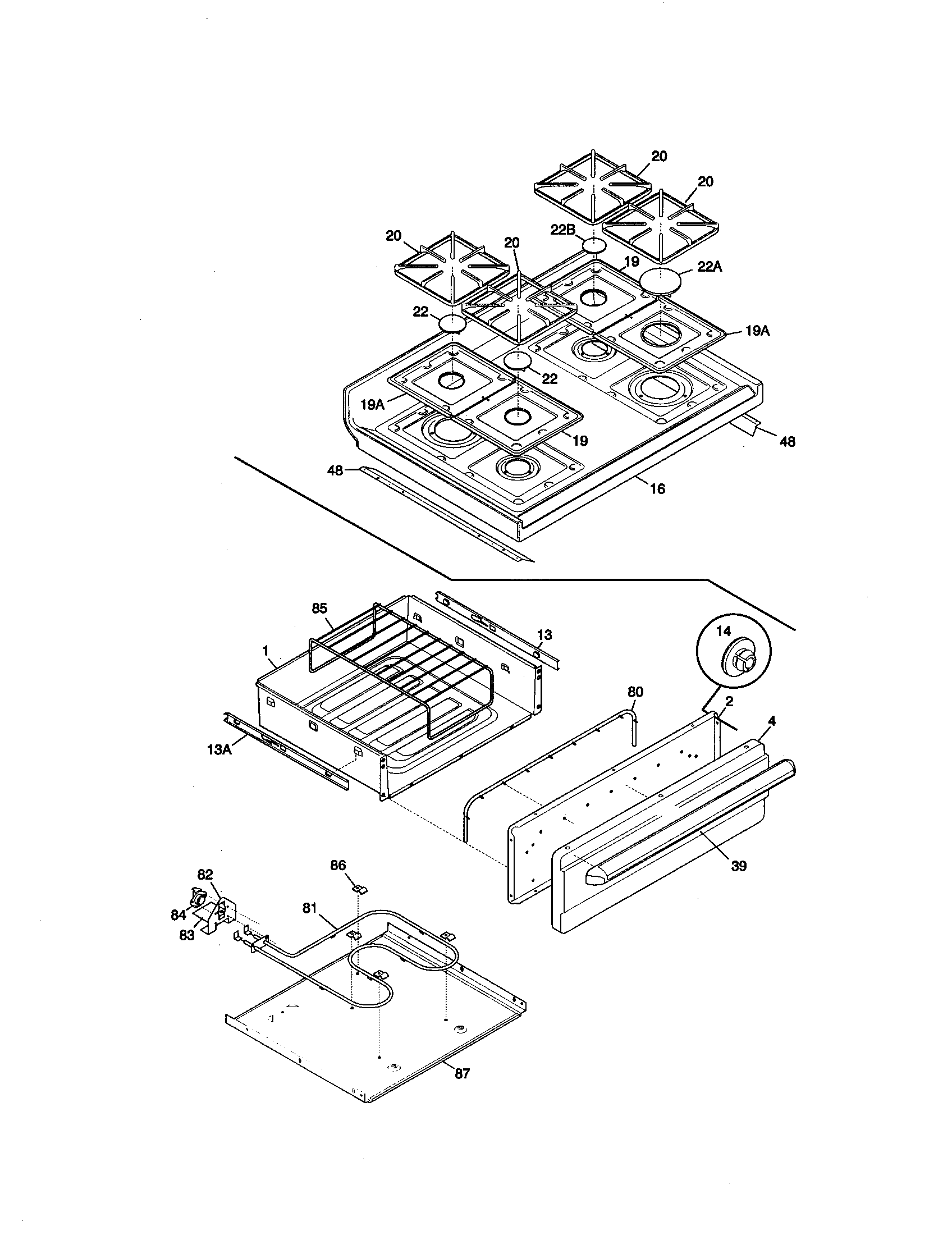 Kenmore 79075658000 top/drawer diagram