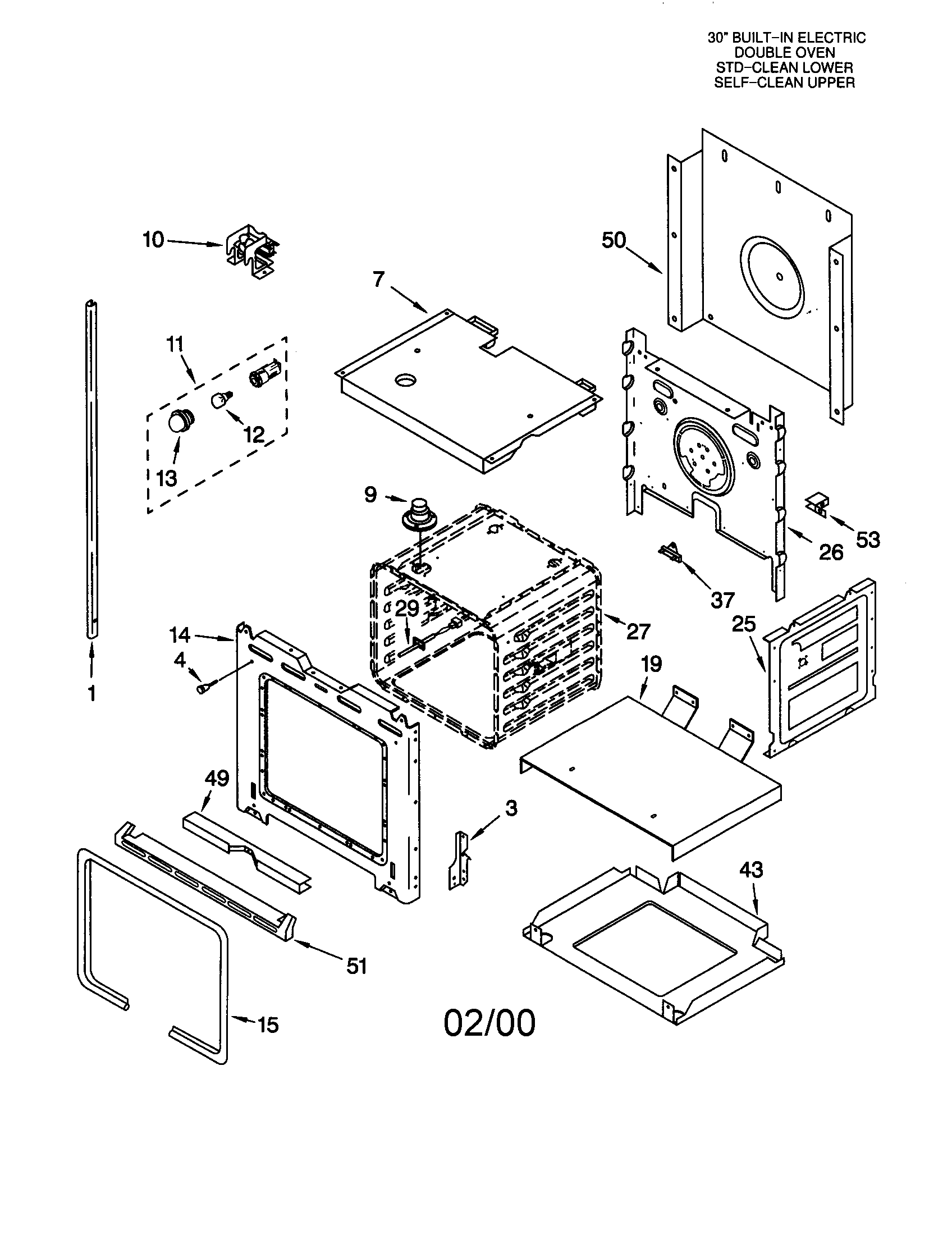 Whirlpool RBD305PDQ7 lower oven diagram