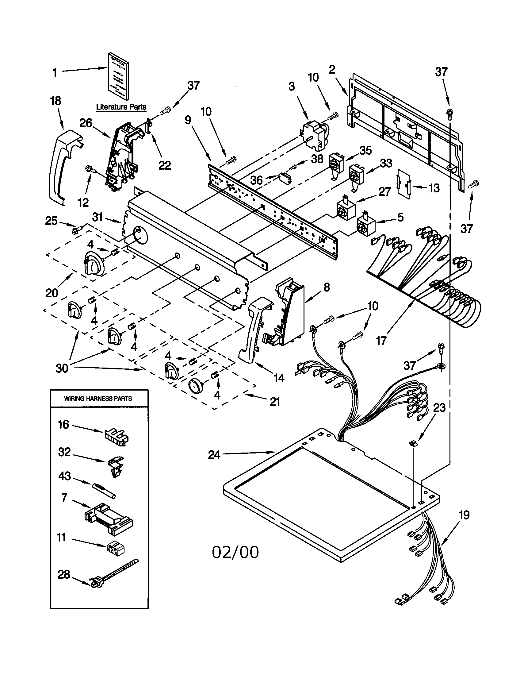 Kenmore 11060996990 top and console diagram