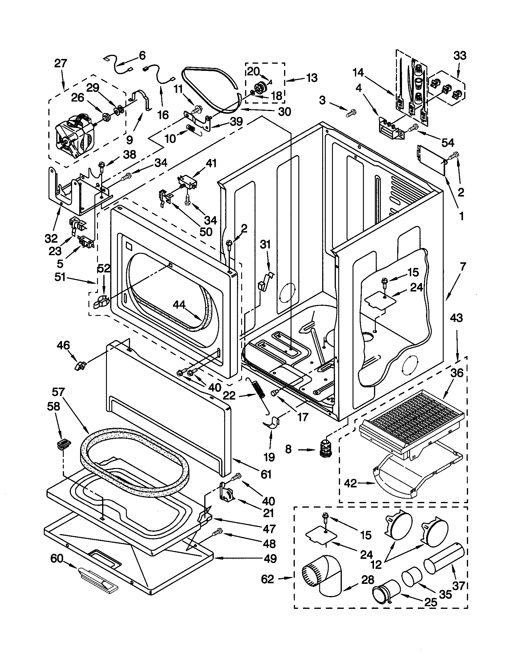 Kenmore 11060996990 cabinet diagram