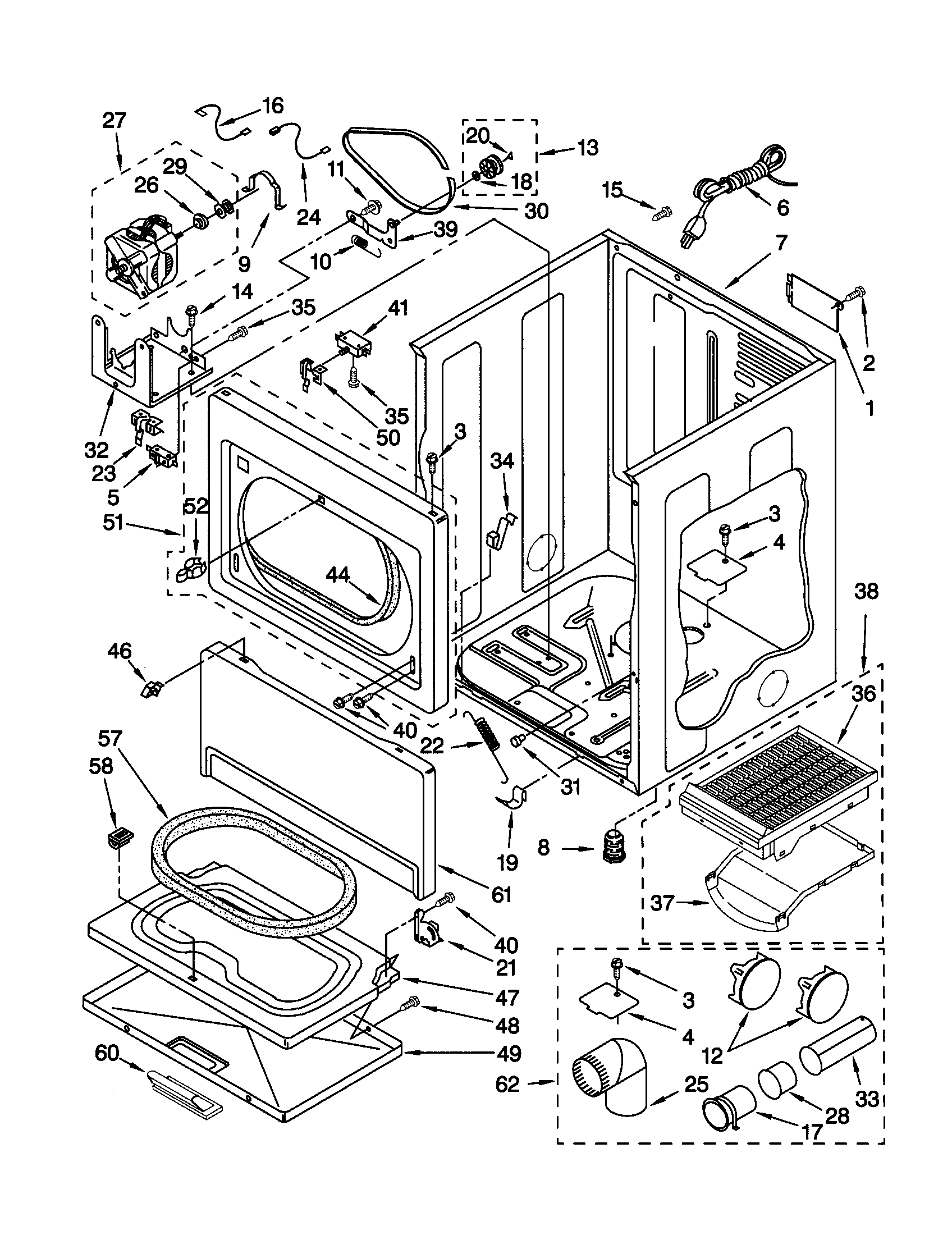 Kenmore 11070952990 cabinet diagram