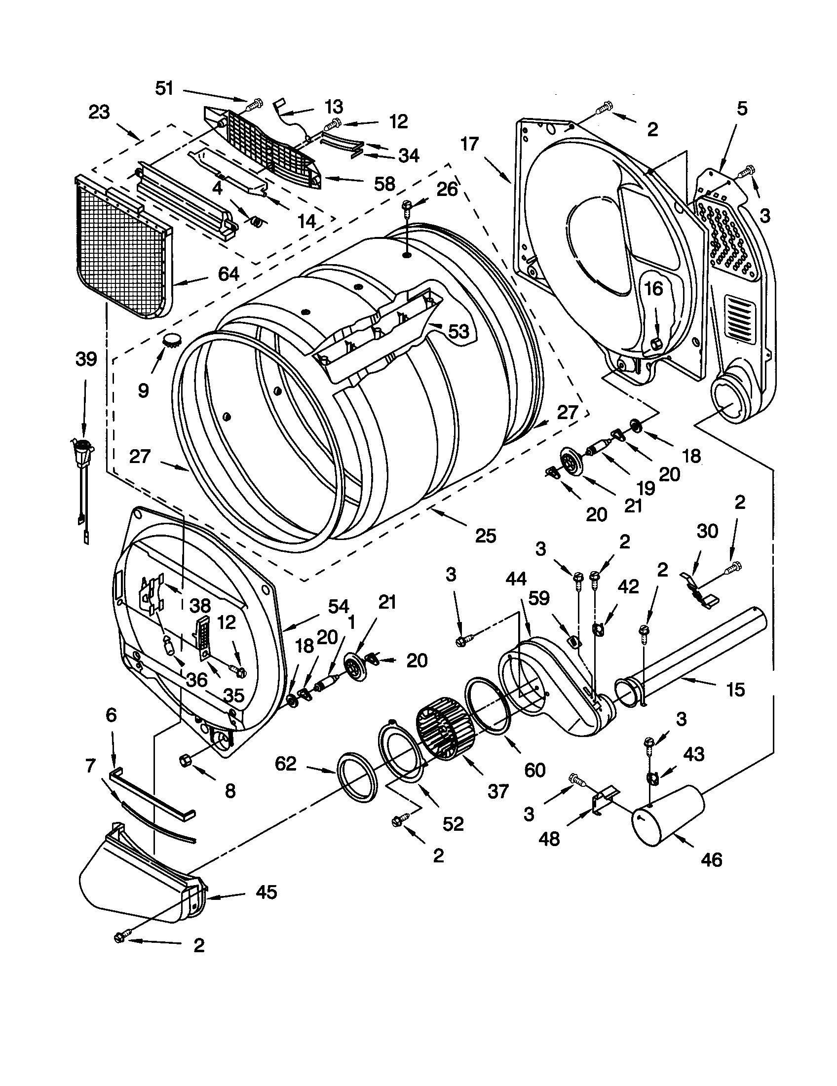 Kenmore 11070952990 bulkhead diagram