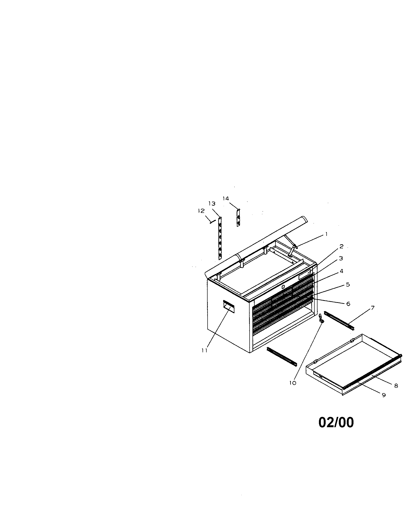 Craftsman 706653285 10 drawer professional chest diagram