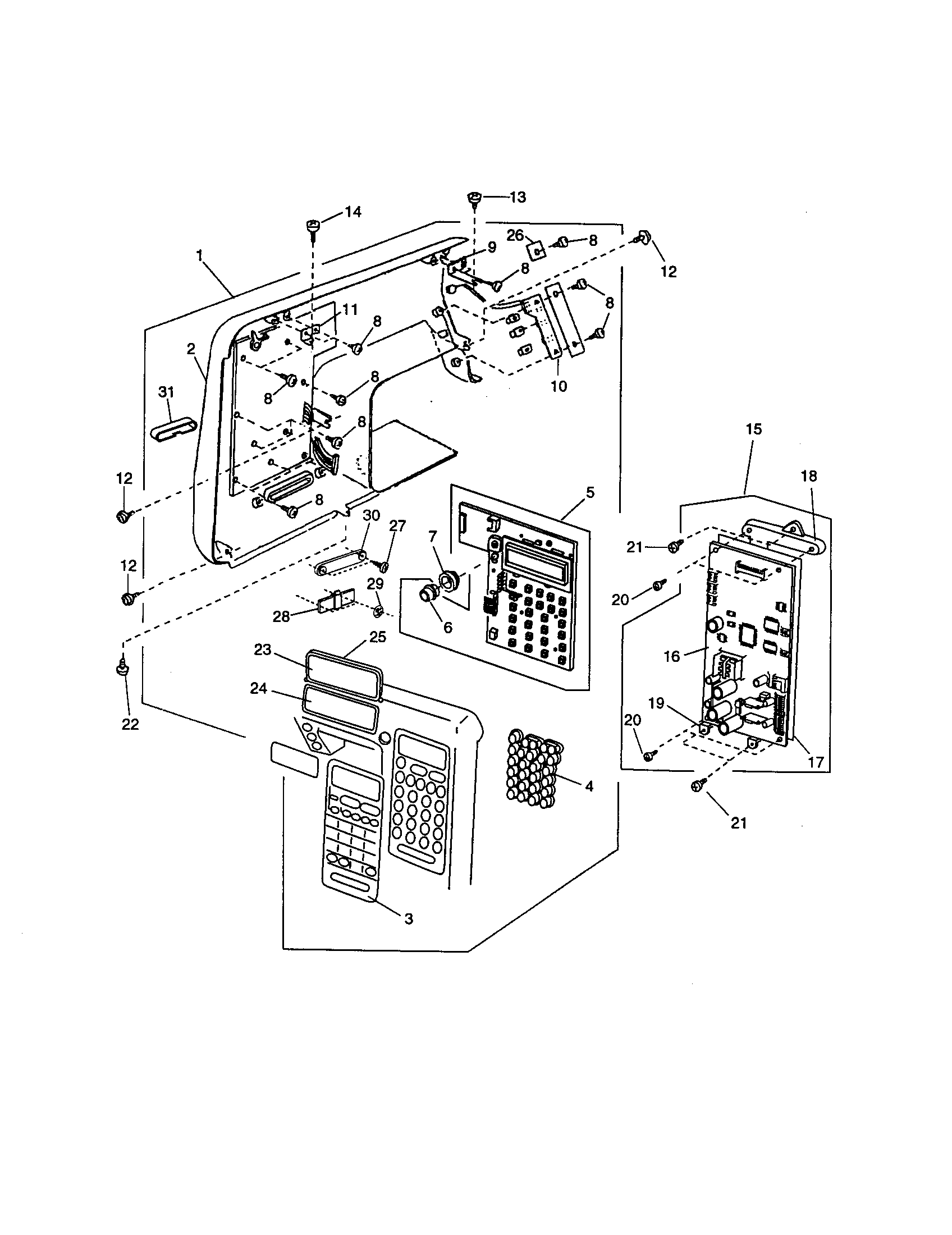 Kenmore Elite 38519365990 front panel unit diagram