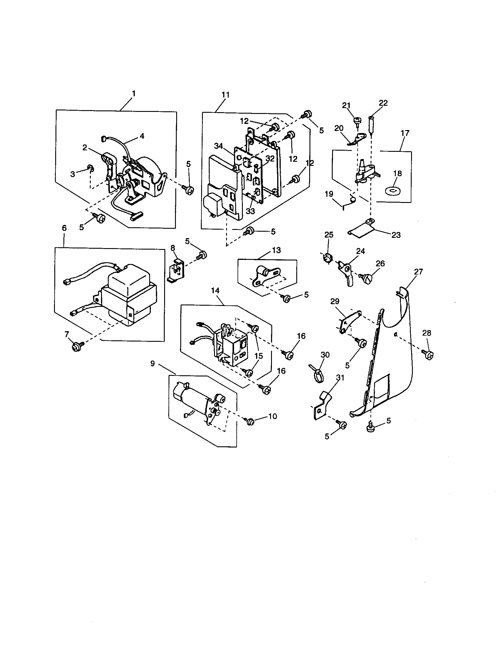 Kenmore Elite 38519365990 stepping motor (zigzag)unit diagram