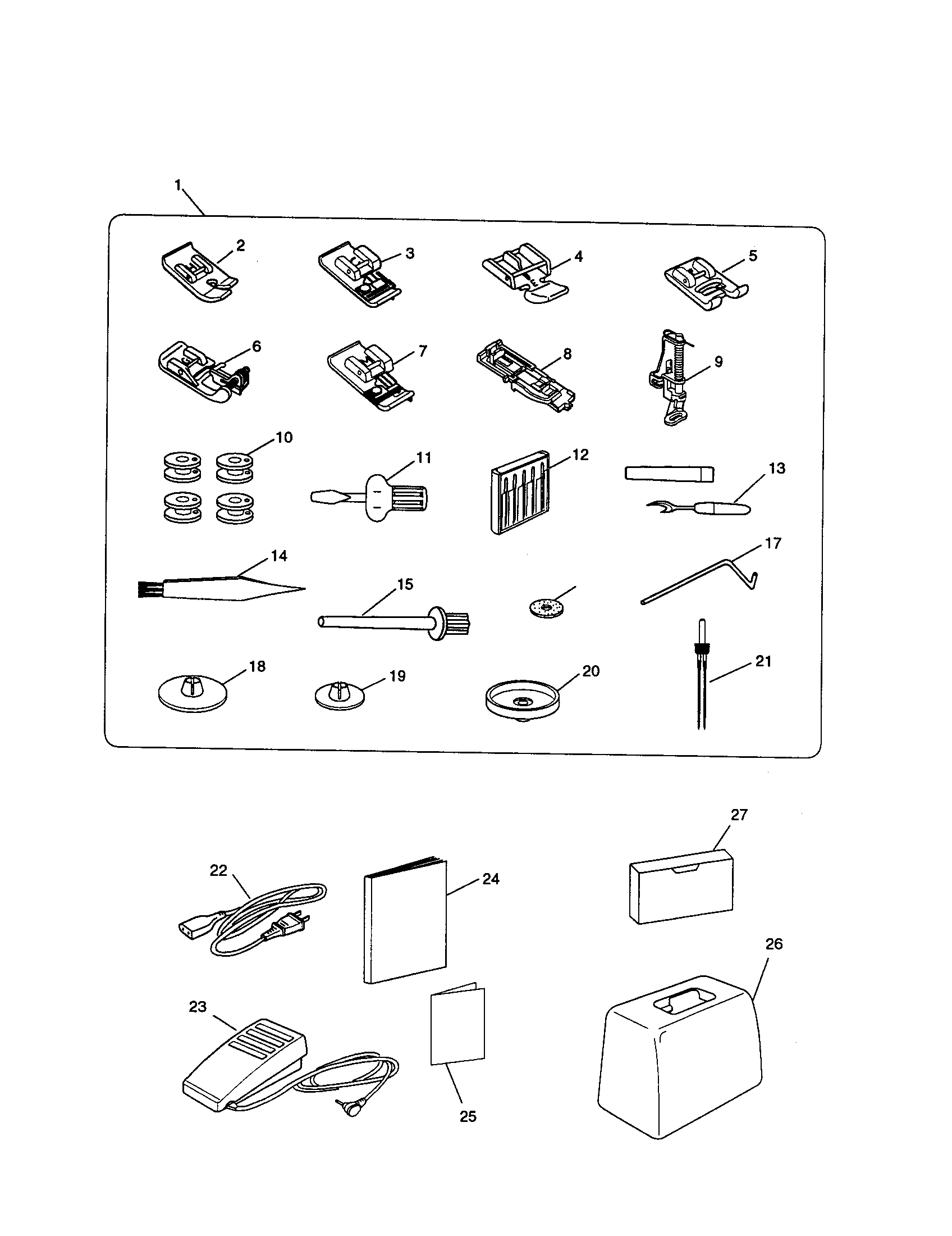 Kenmore Elite 38519365990 accessory set diagram