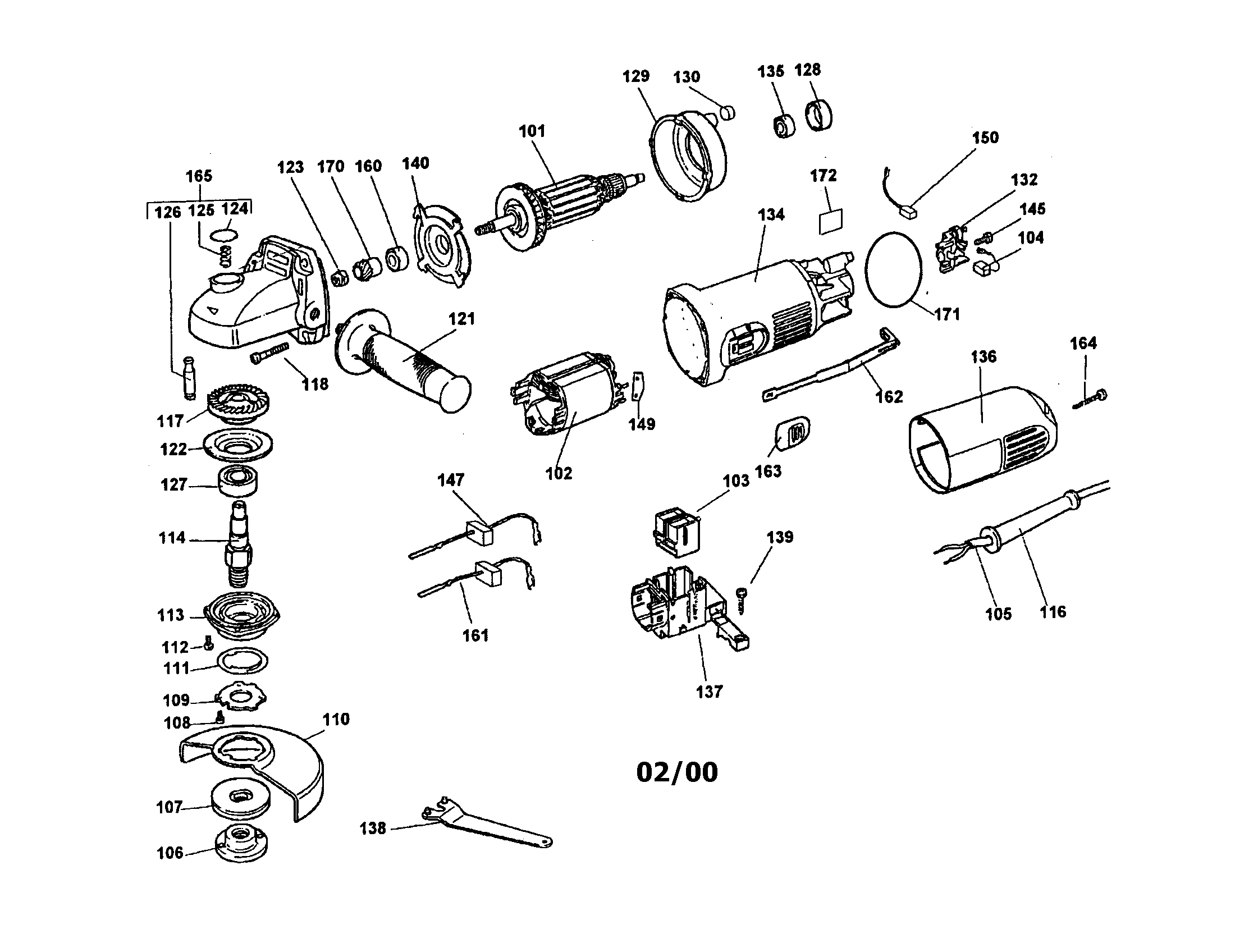 Craftsman 900277420 4 1/2" angle grinder diagram