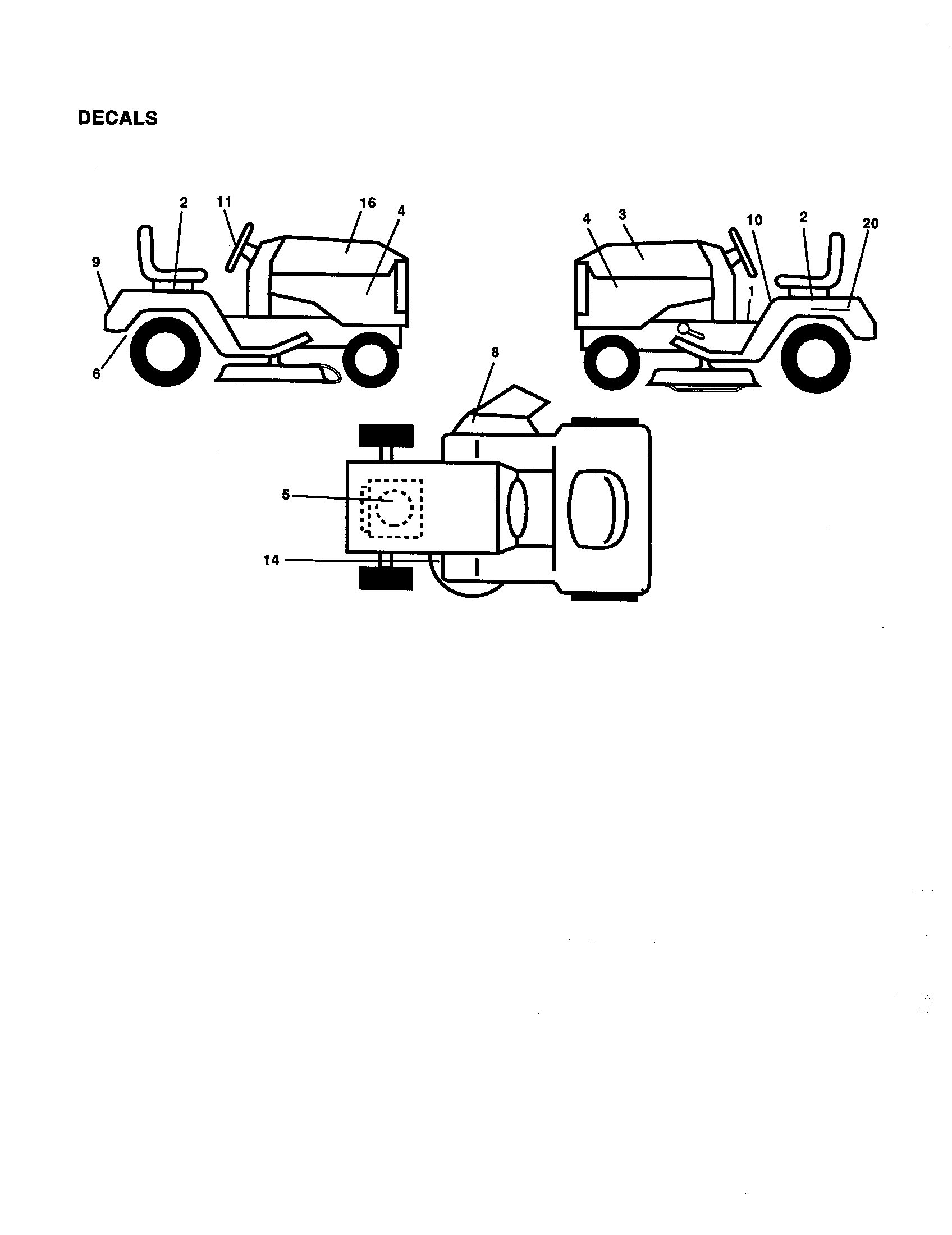 Poulan PR17H42STA decals diagram