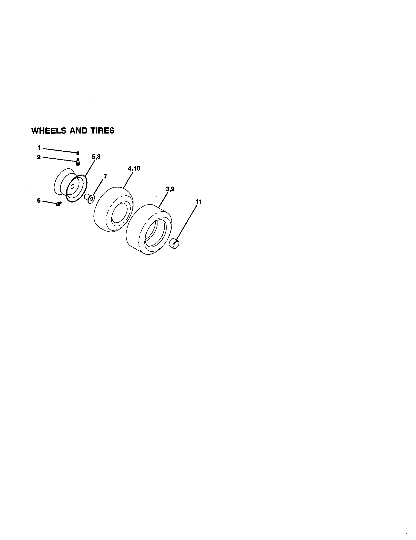 Poulan PR17H42STA wheels and tires diagram