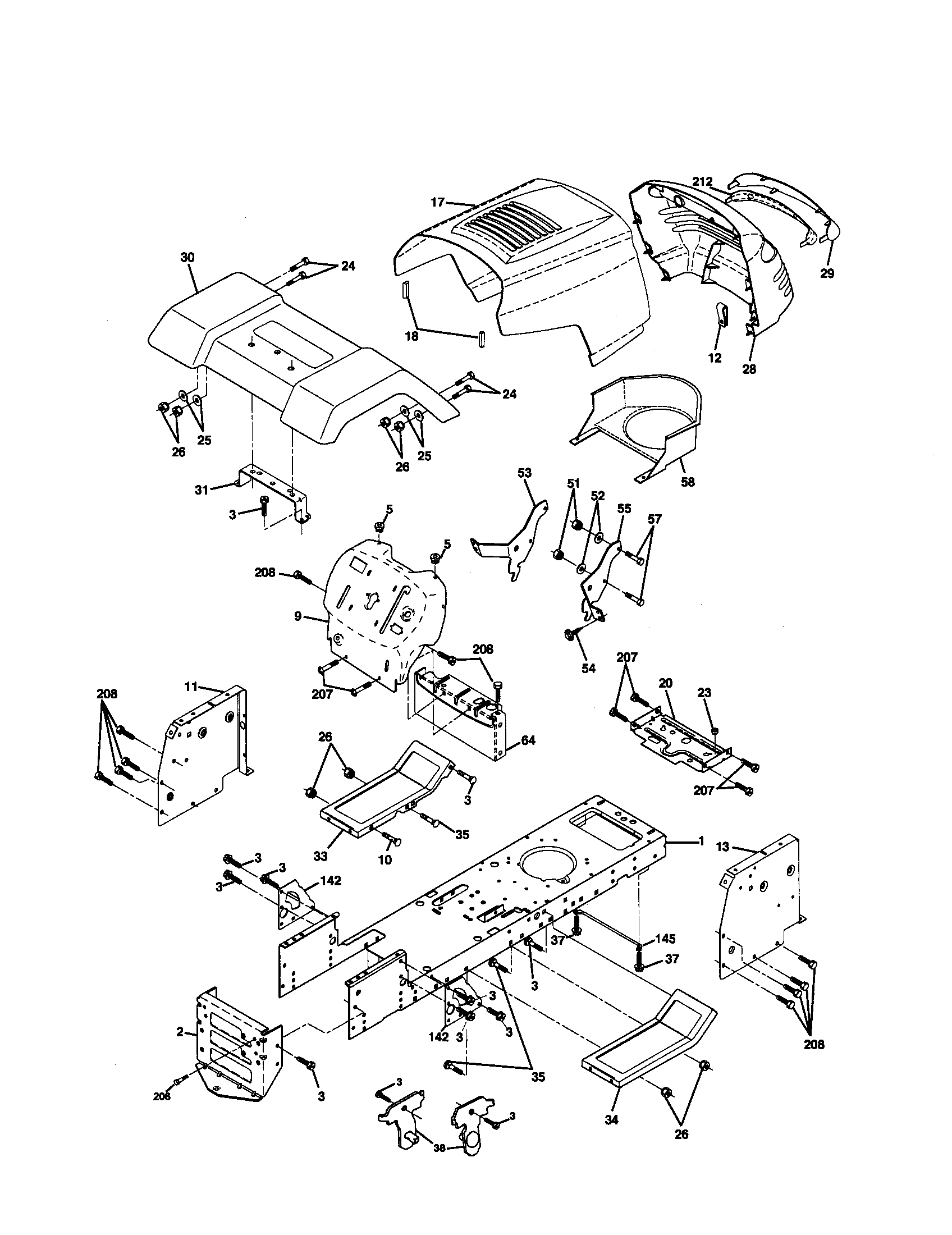 Poulan 917279810 chassis and enclosures diagram