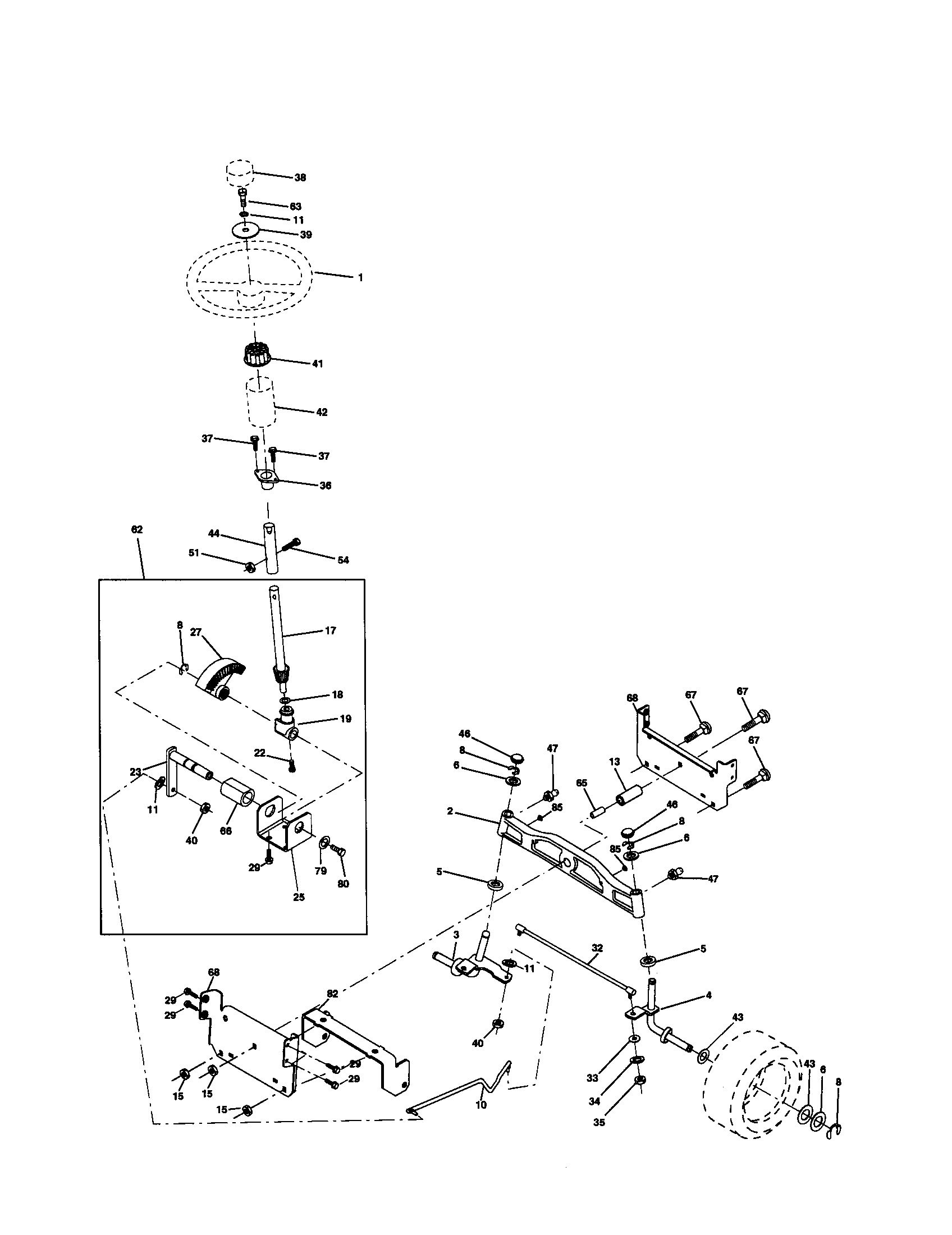 Poulan 917279810 steering assembly diagram