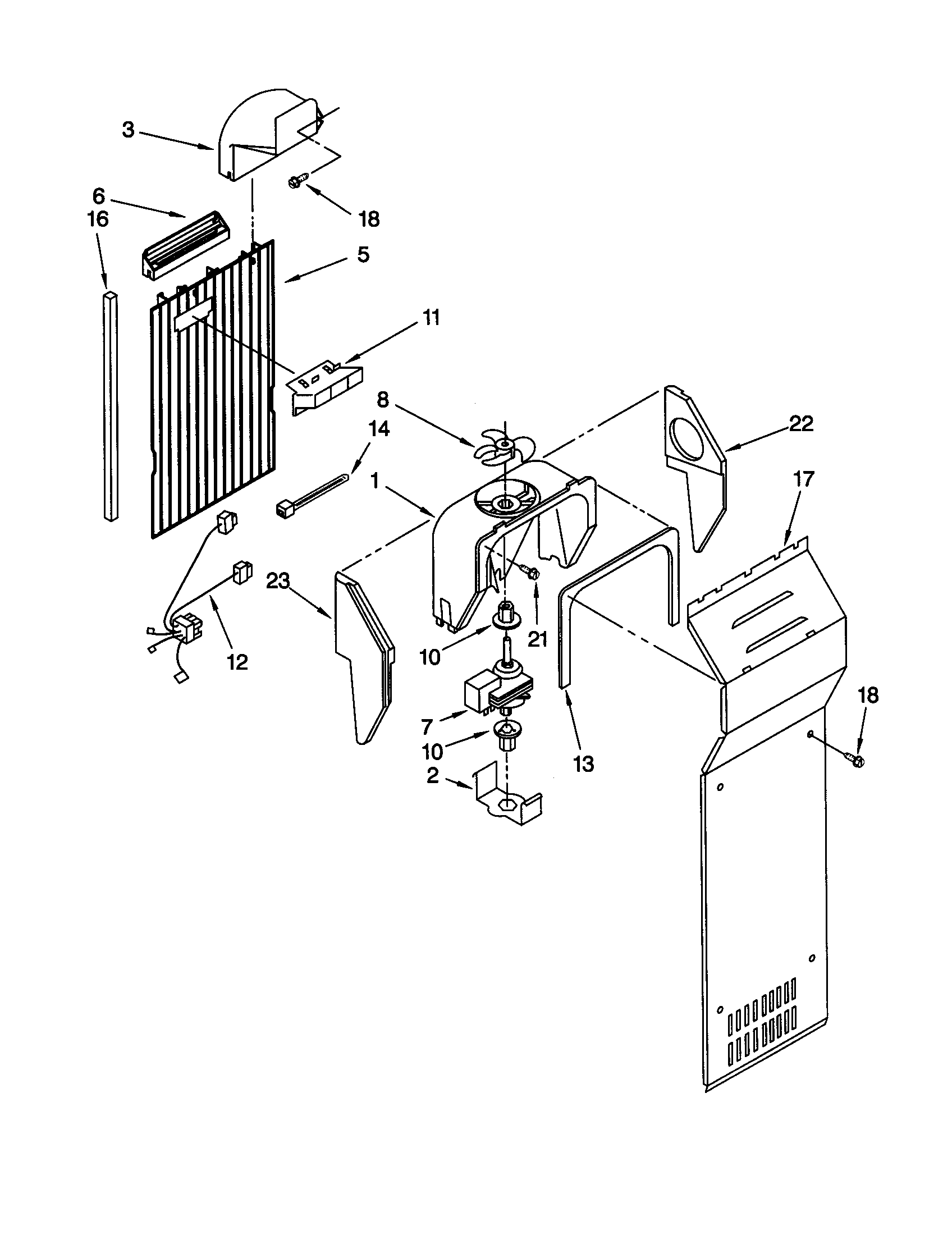 KitchenAid KSRB22FHBL00 air flow diagram