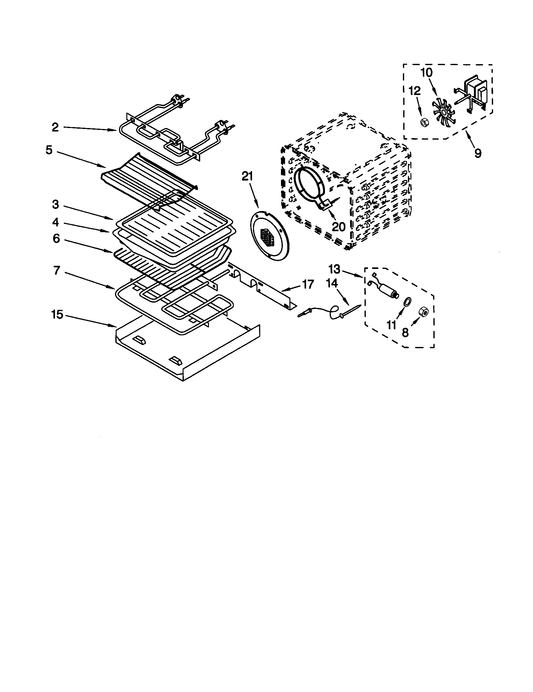 KitchenAid KEBS177DSS8 internal oven diagram