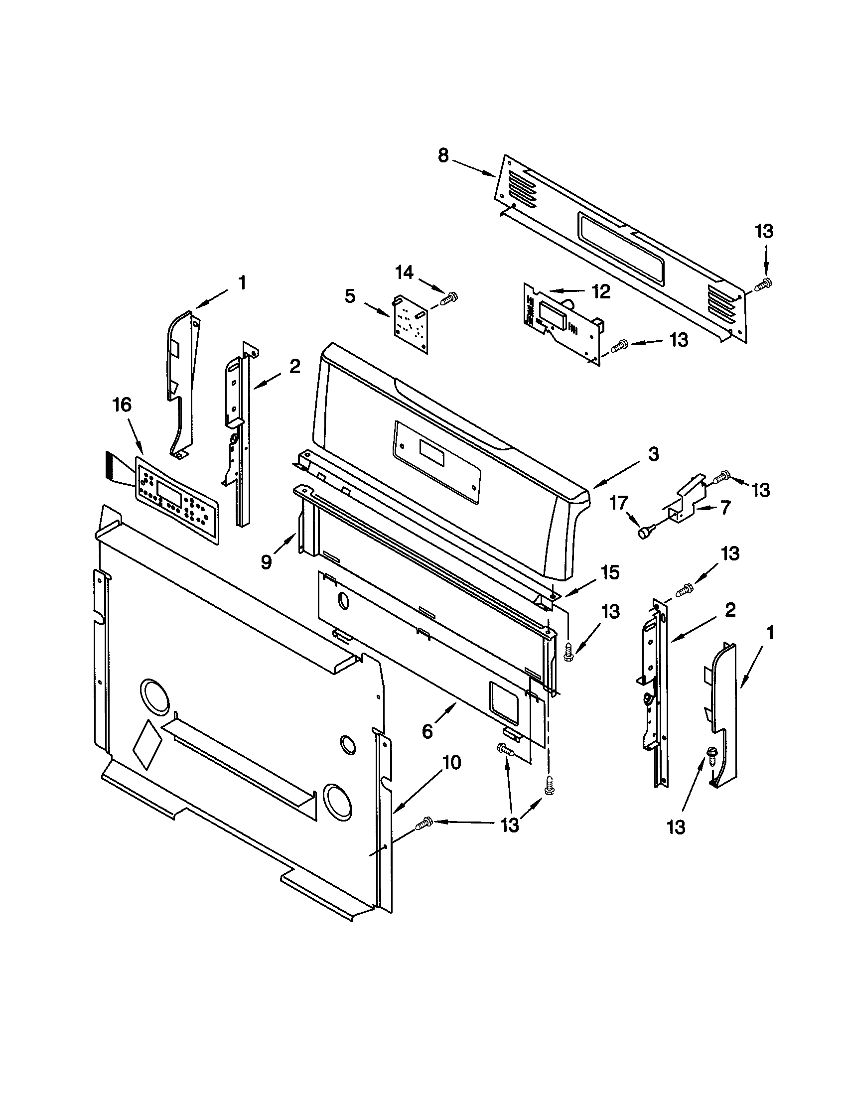 Kenmore 66575834000 control panel diagram