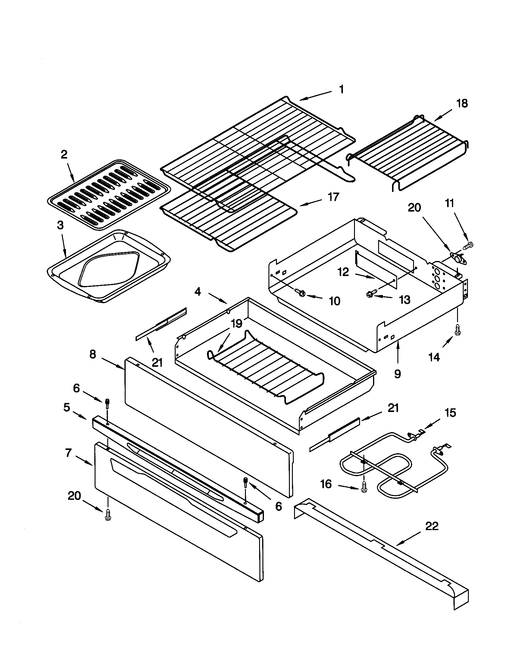 Kenmore 66575834000 warming drawer and broiler diagram
