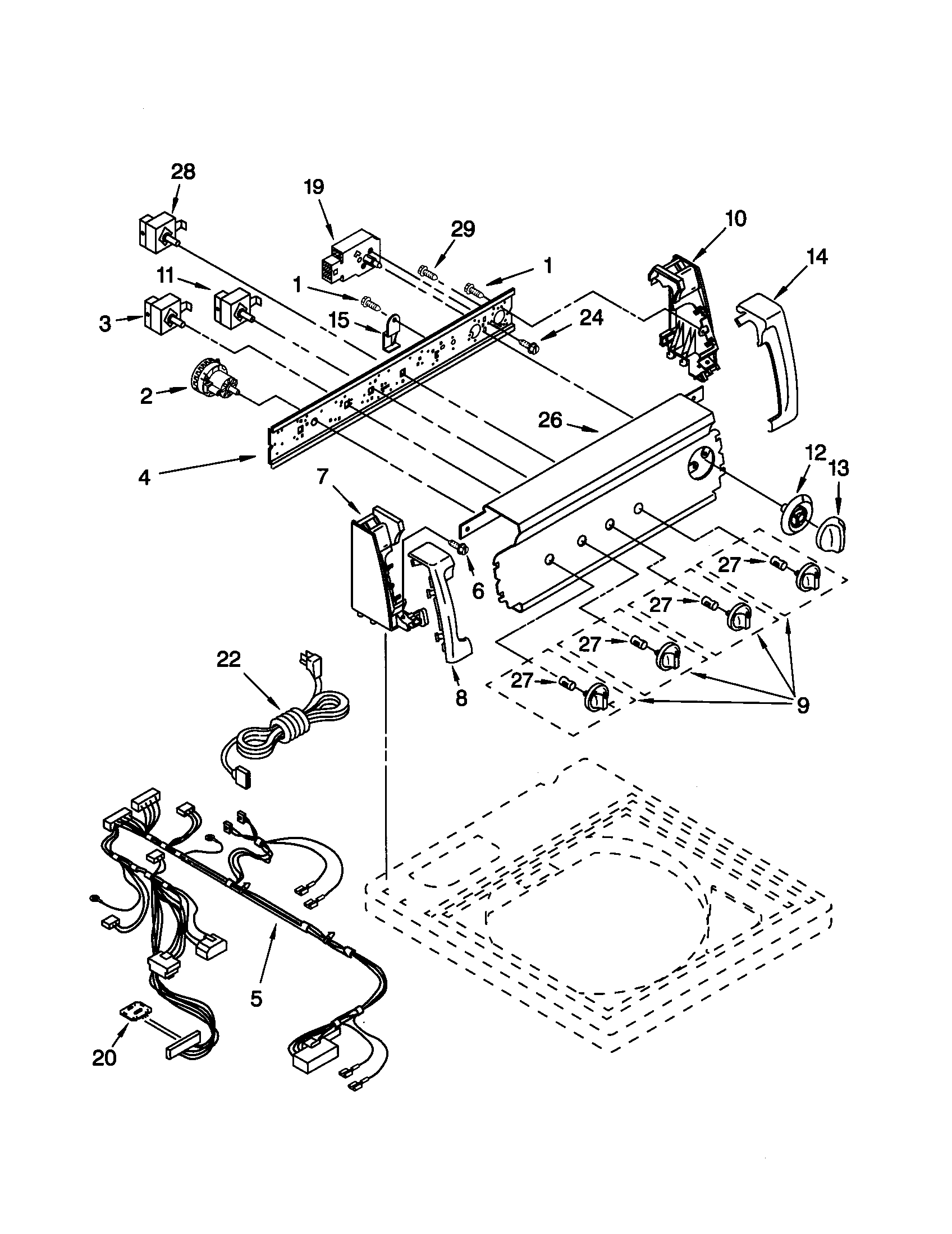 Kenmore 11020932992 control panel diagram