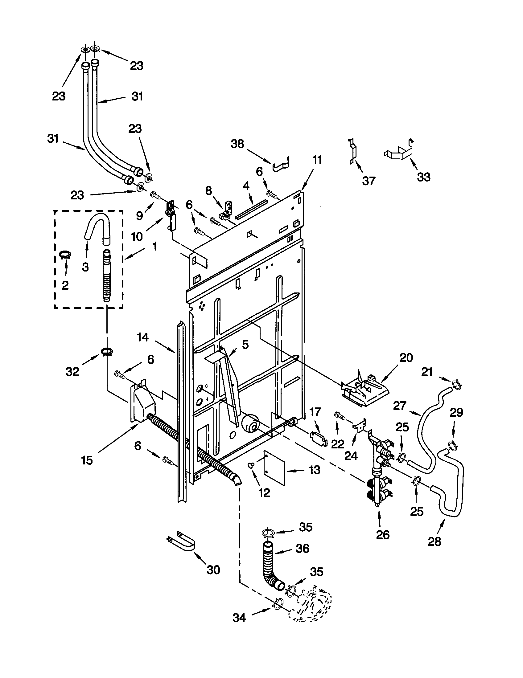Kenmore 11020932992 rear panel diagram