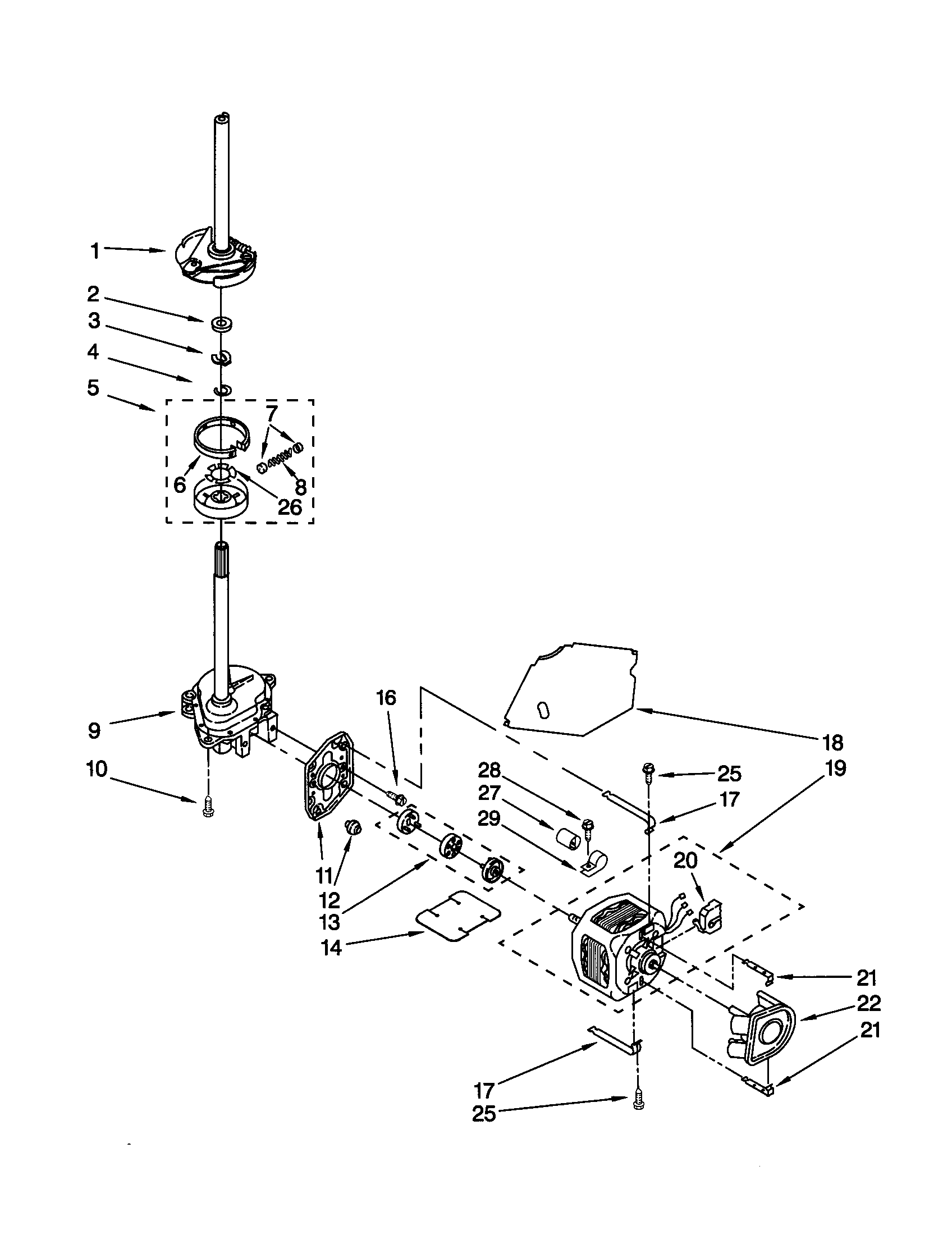 Kenmore 11020932992 brake/clutch/gearcase/motor/pump diagram