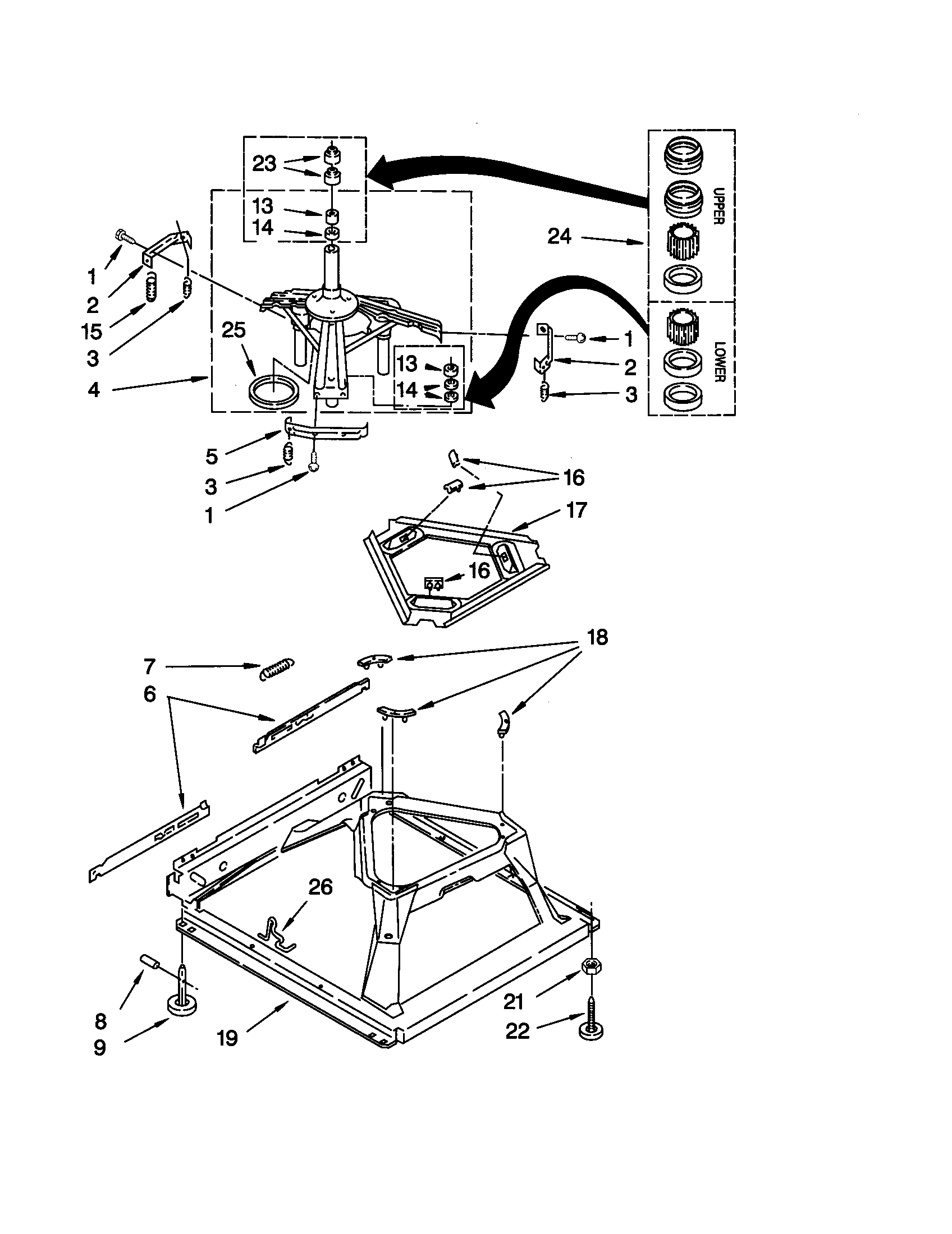 Kenmore 11020932992 machine base diagram