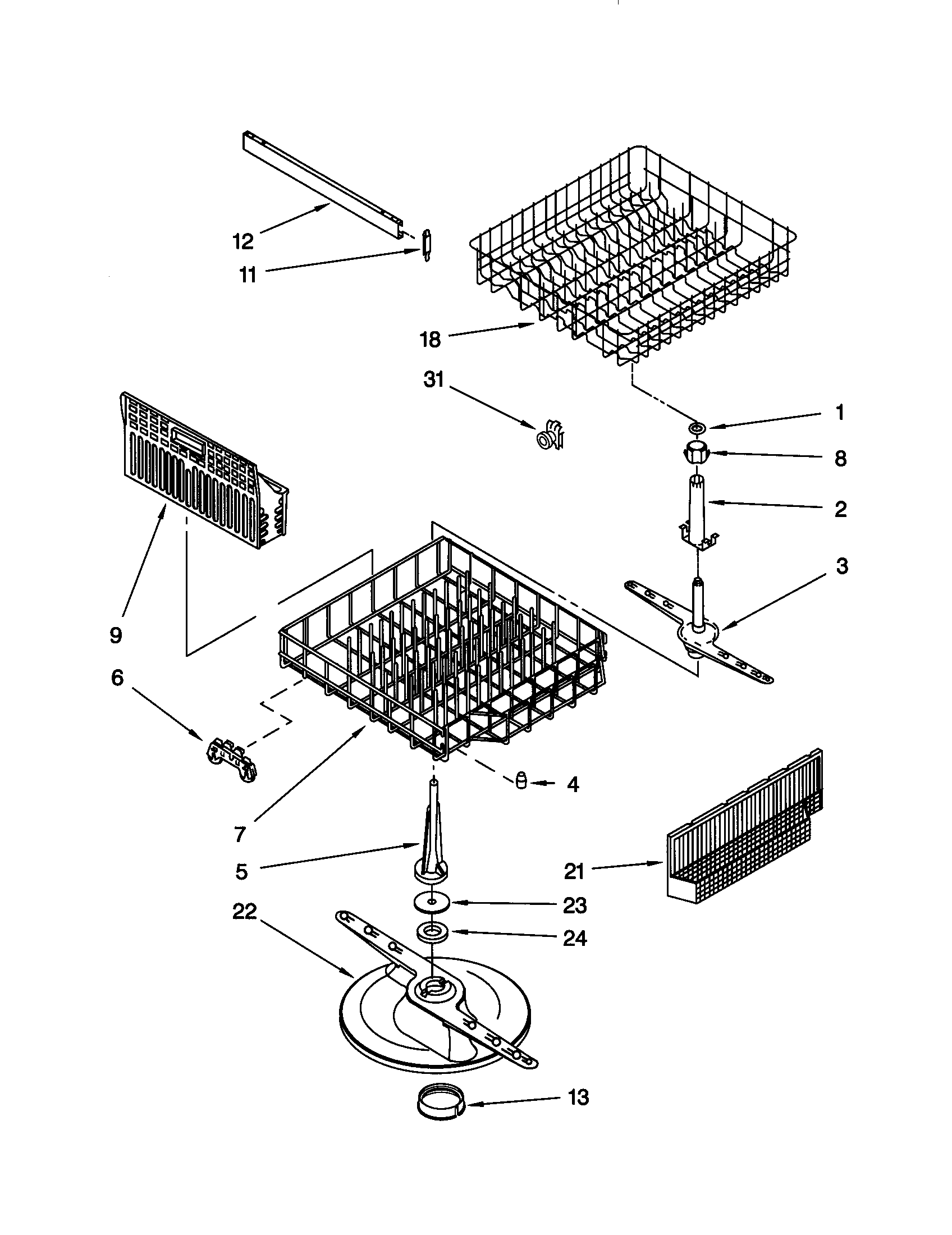 Kenmore 66517732990 dishrack diagram