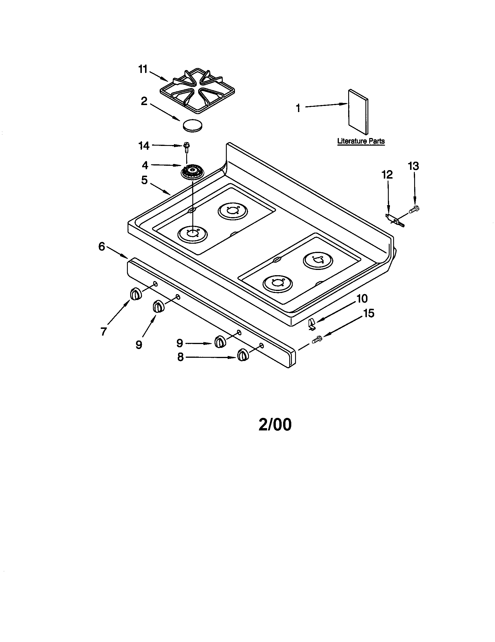 Kenmore 66575812000 cooktop diagram