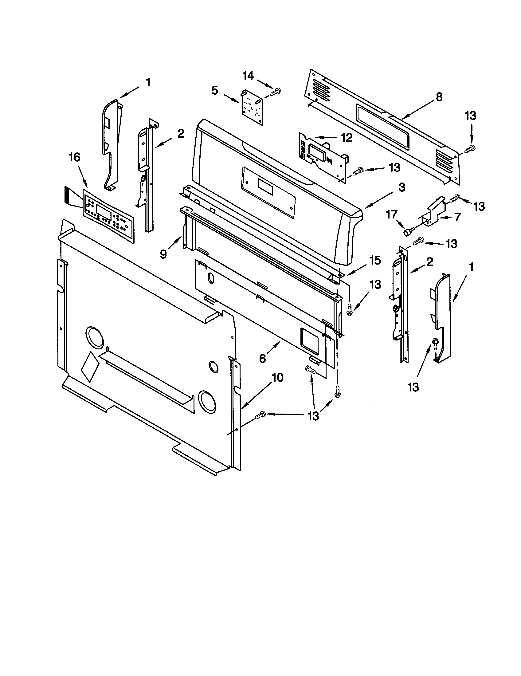 Kenmore 66575812000 control panel diagram