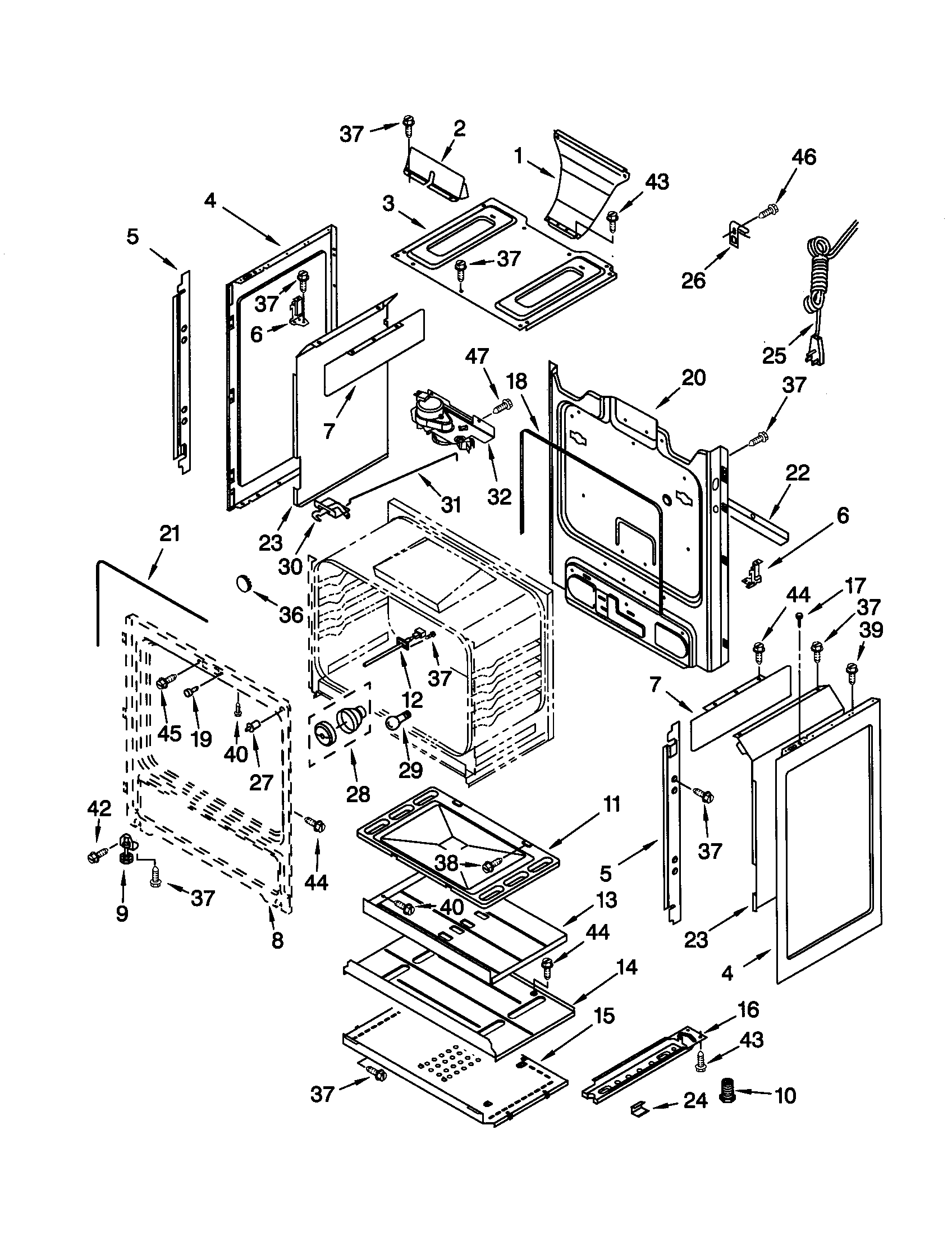 Kenmore 66575812000 chassis diagram