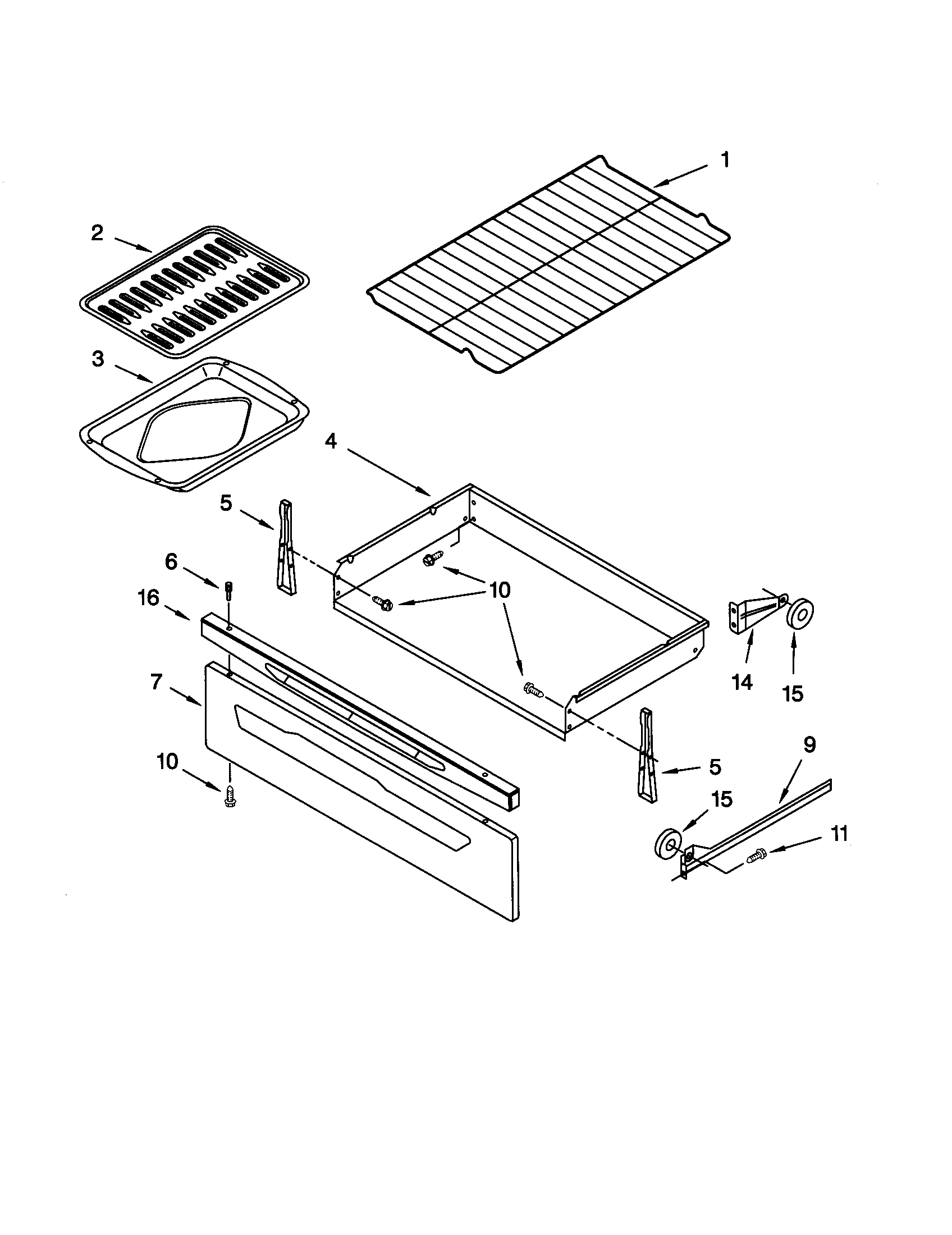 Kenmore 66575812000 drawer and broiler diagram