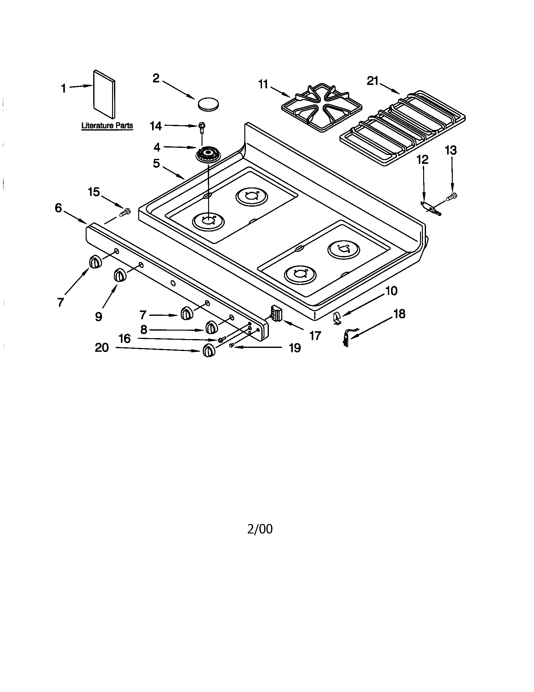 Kenmore 66575849000 cooktop diagram