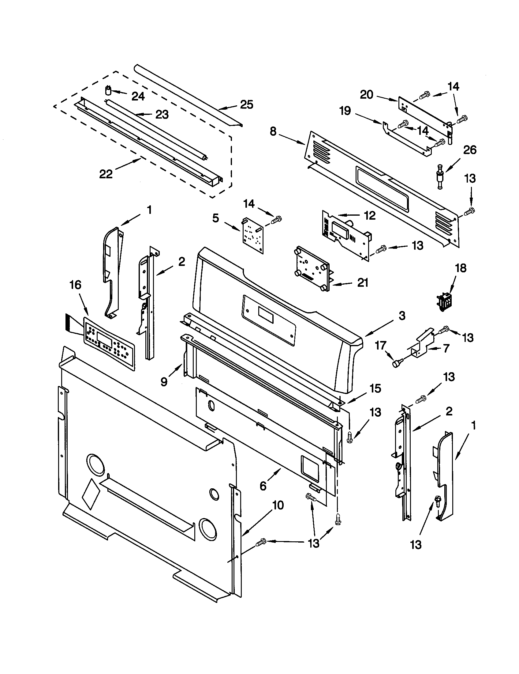 Kenmore 66575849000 control panel diagram