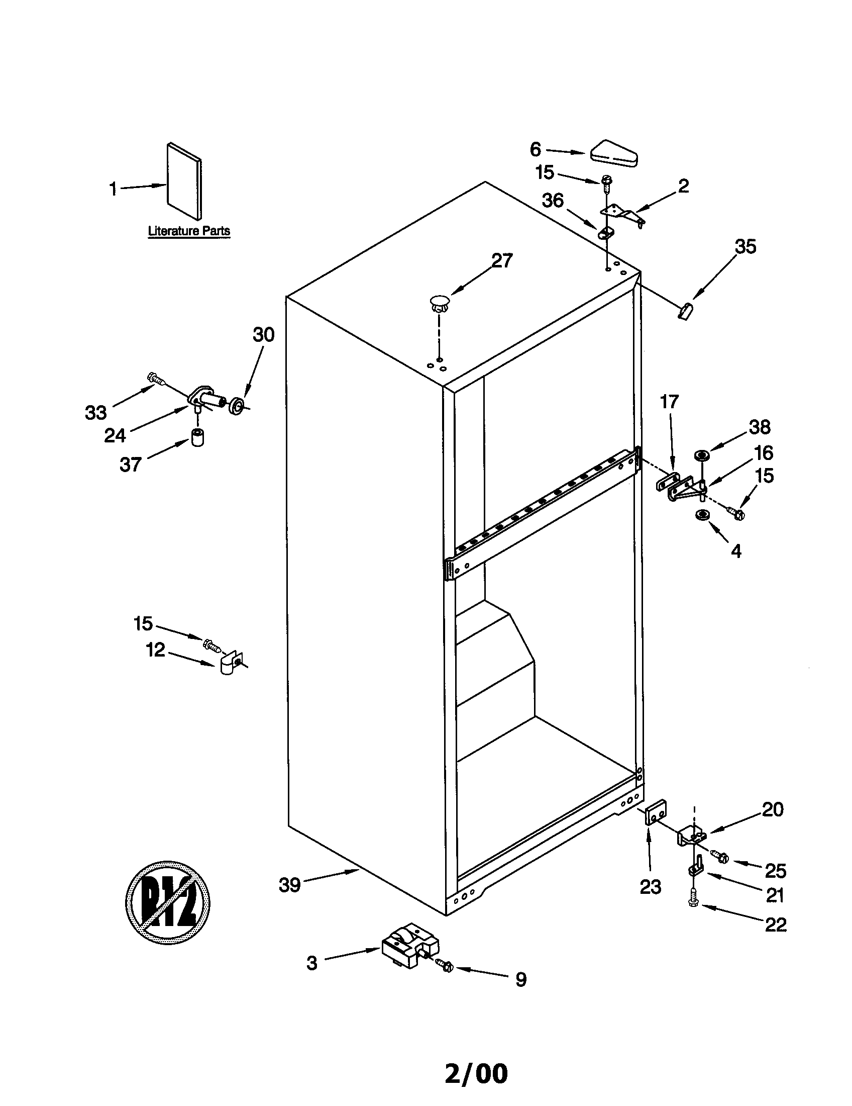 Kenmore 10639430990 cabinet diagram