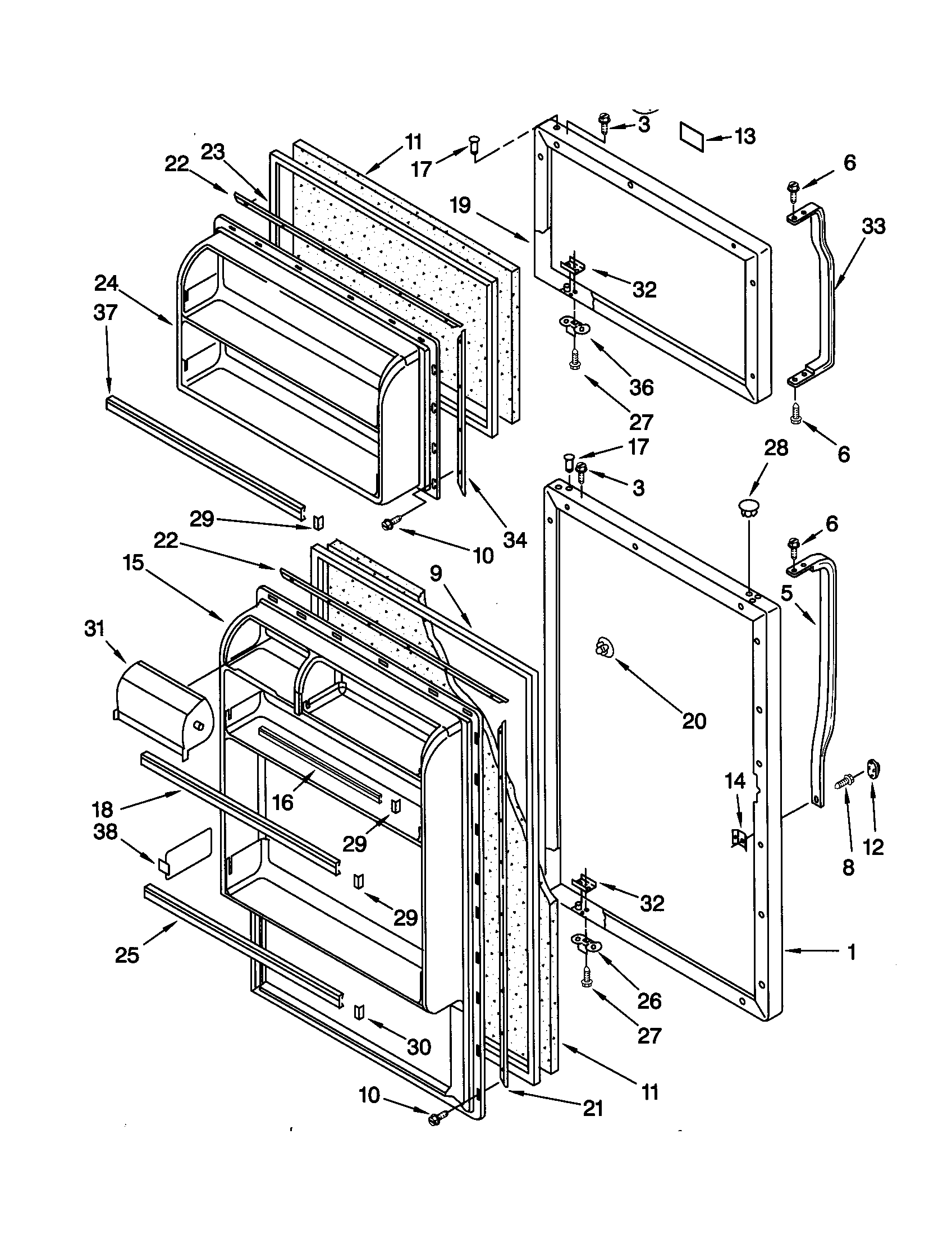 Kenmore 10639430990 door diagram